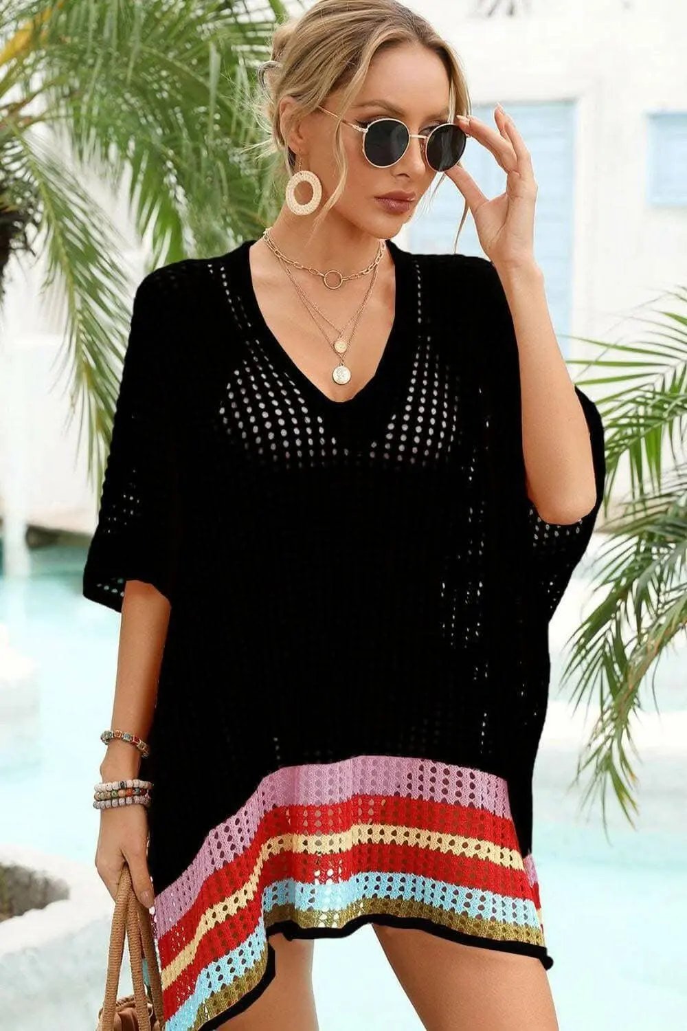 Beach Cover-up - Vibrant Crochet - Swimwear Accessory