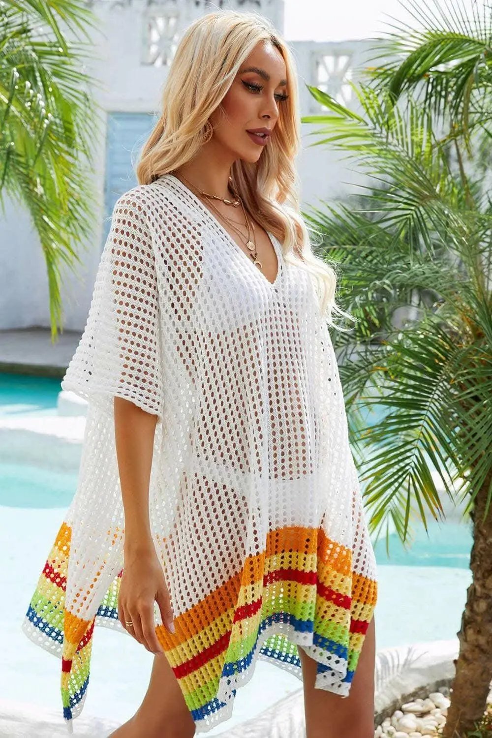 Beach Cover-up - Vibrant Crochet - Swimwear Accessory