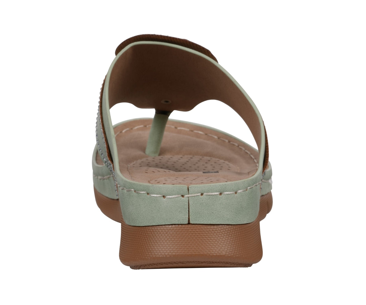 Sandalias planas cómodas de mujer Vickie Sage Flower Thong