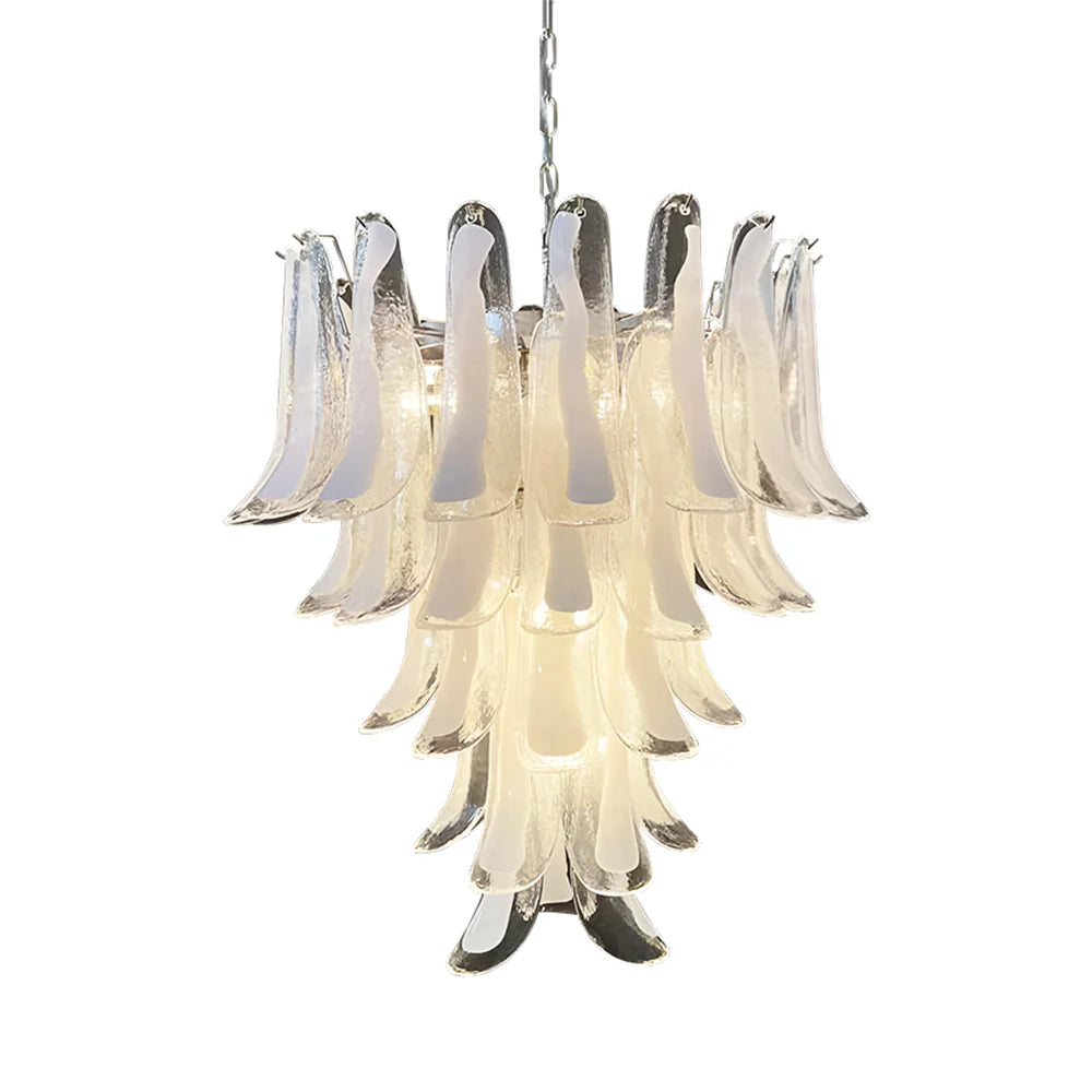 Candelabro vintage de pétalos de Murano transparente