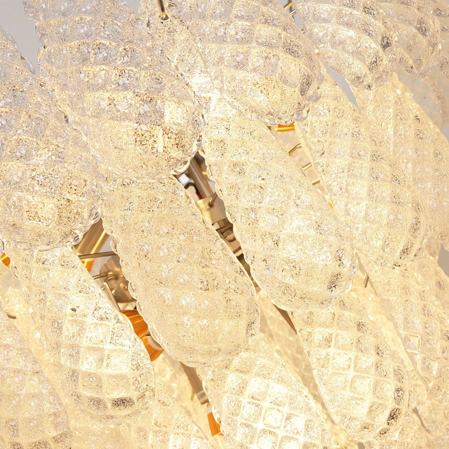 Lámpara Colgante de Pétalos de Cristal de Murano Transparente Vintage