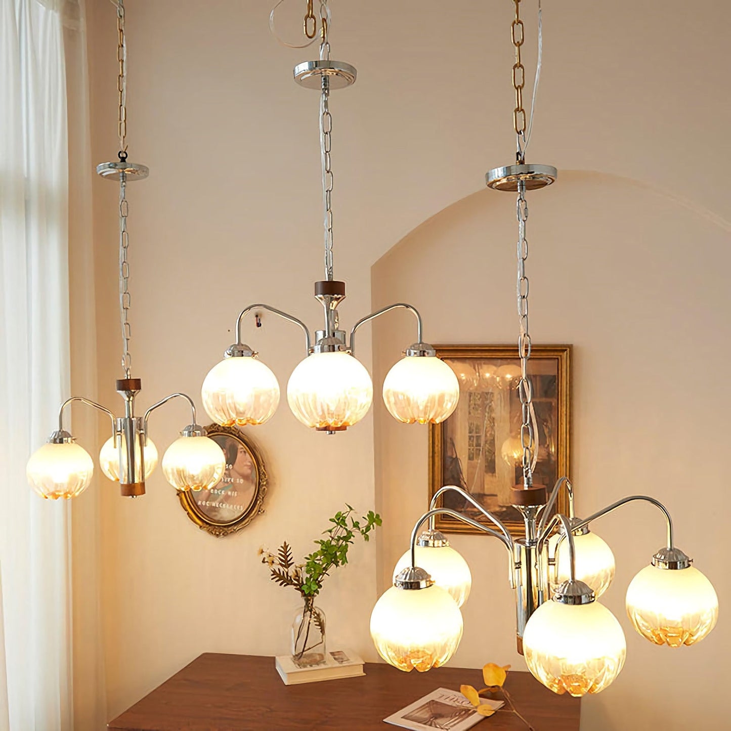 Candelabro de cristal en forma de capullo de flor