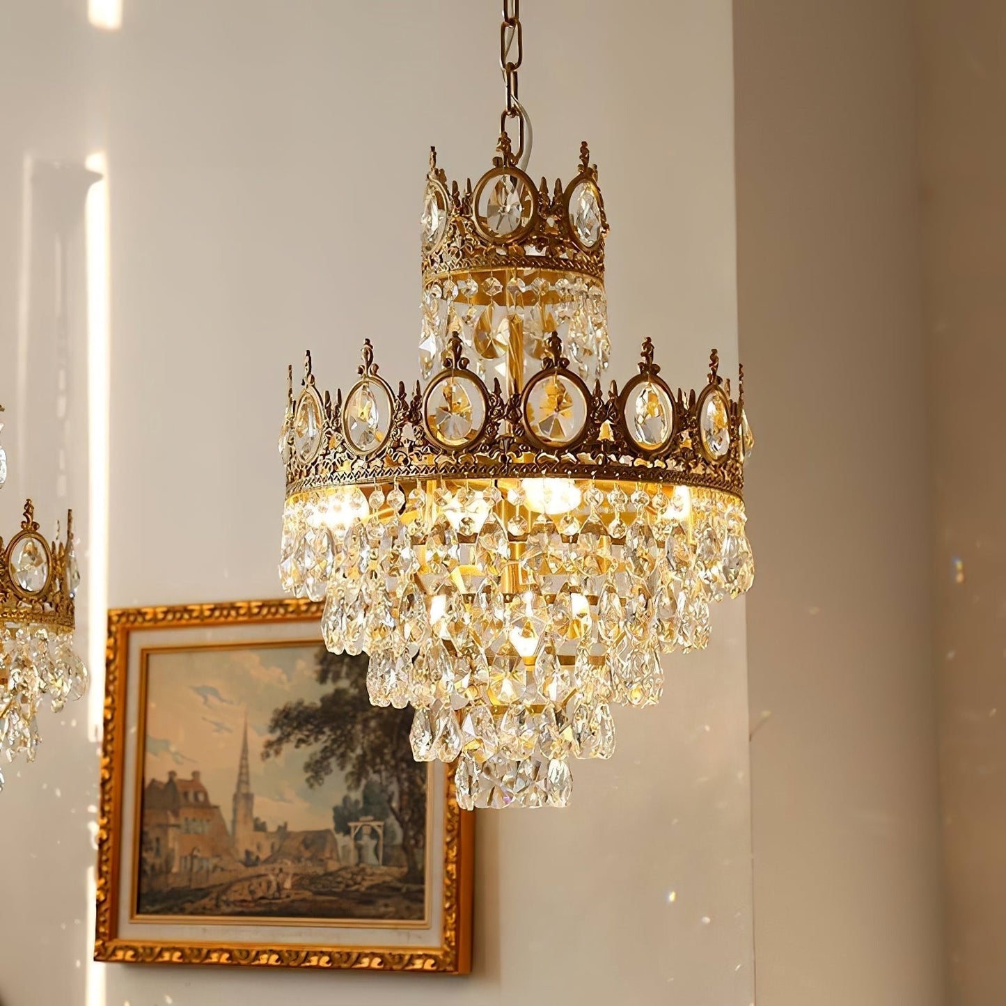 Candelabro de cristal antiguo