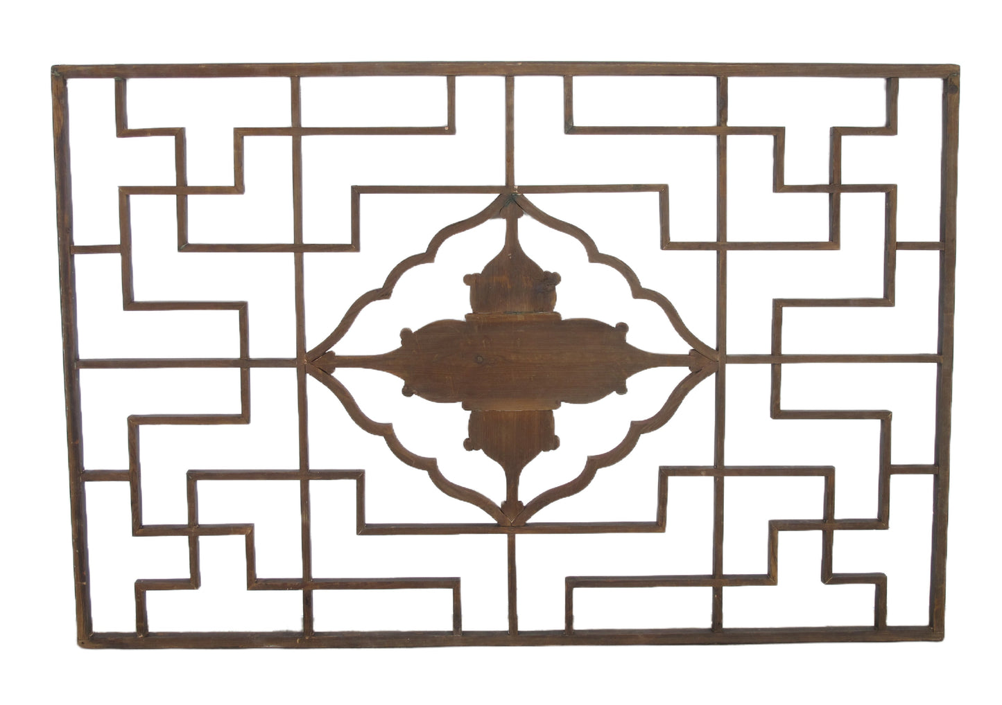 Panel de biombo de madera china antigua de loto