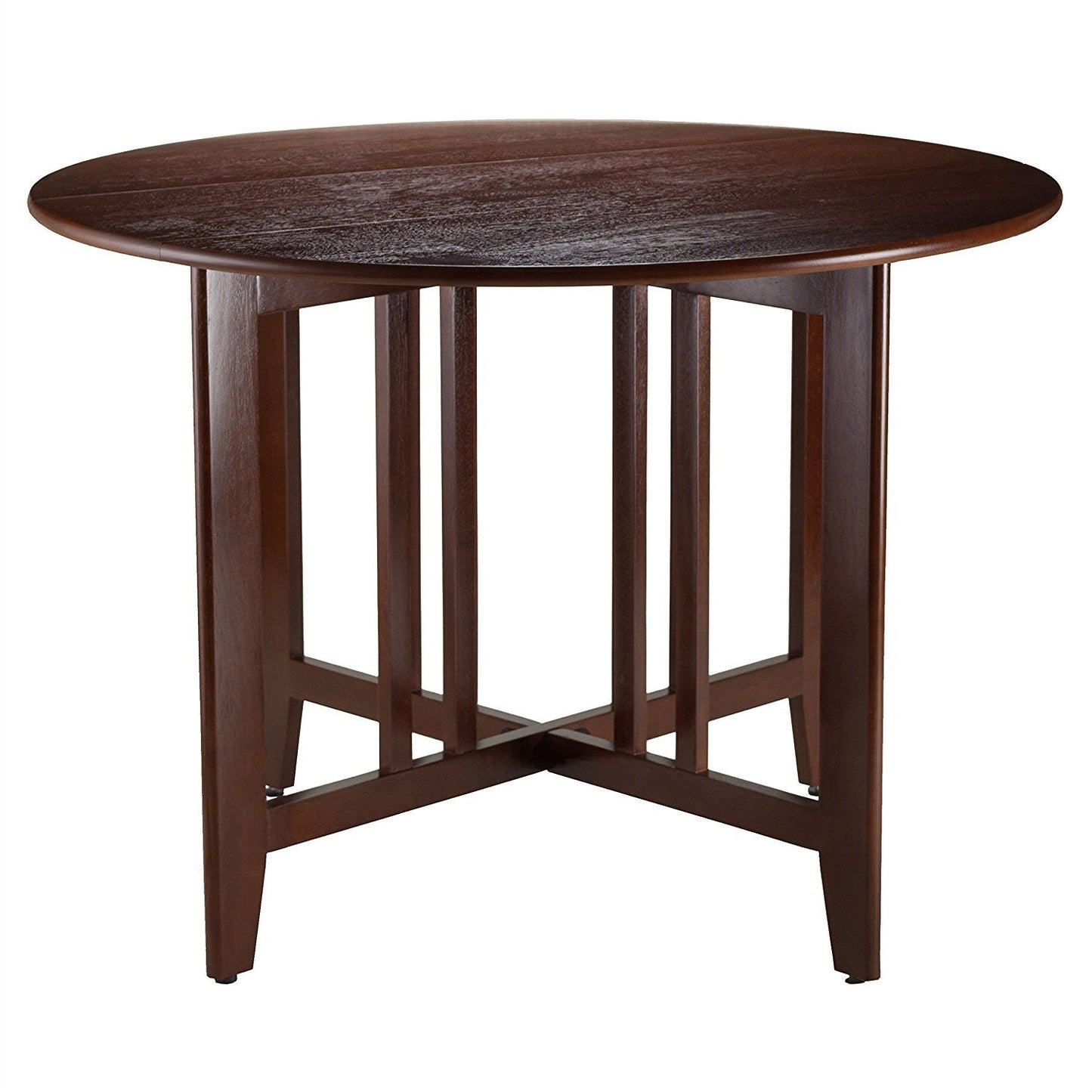 Mesa de comedor redonda de estilo misión de 42 pulgadas con doble hoja abatible