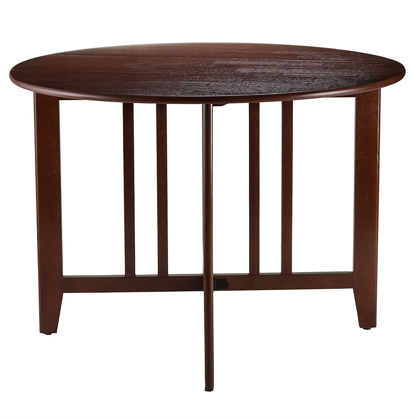 Mesa de comedor redonda de estilo misión de 42 pulgadas con doble hoja abatible