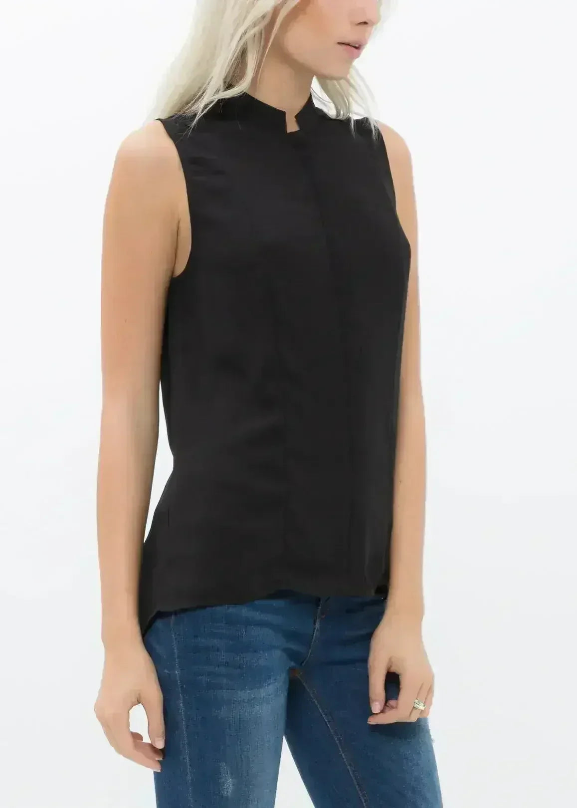 Women's Stand Collar Sleeveless Blouse | Femstylo