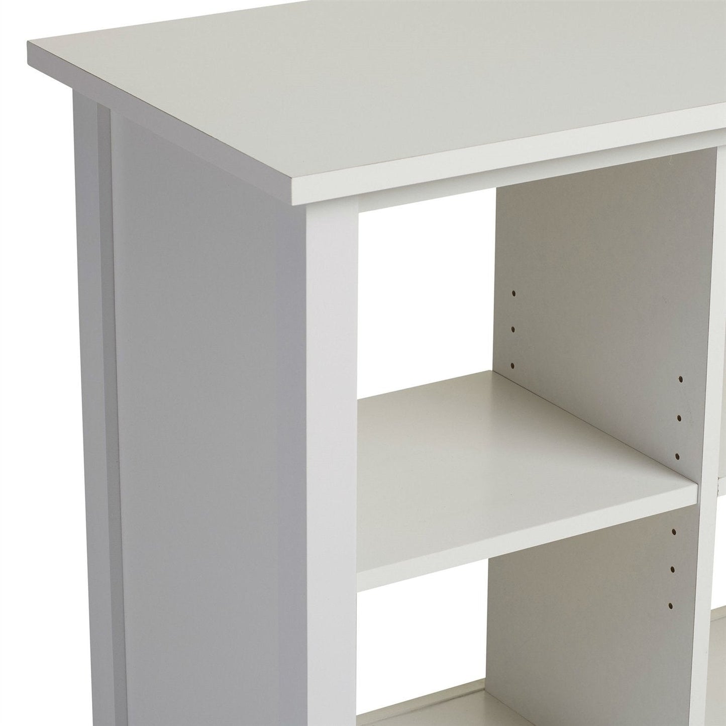 Estantería de 6 cubos con estantes ajustables, aparador de almacenamiento en blanco