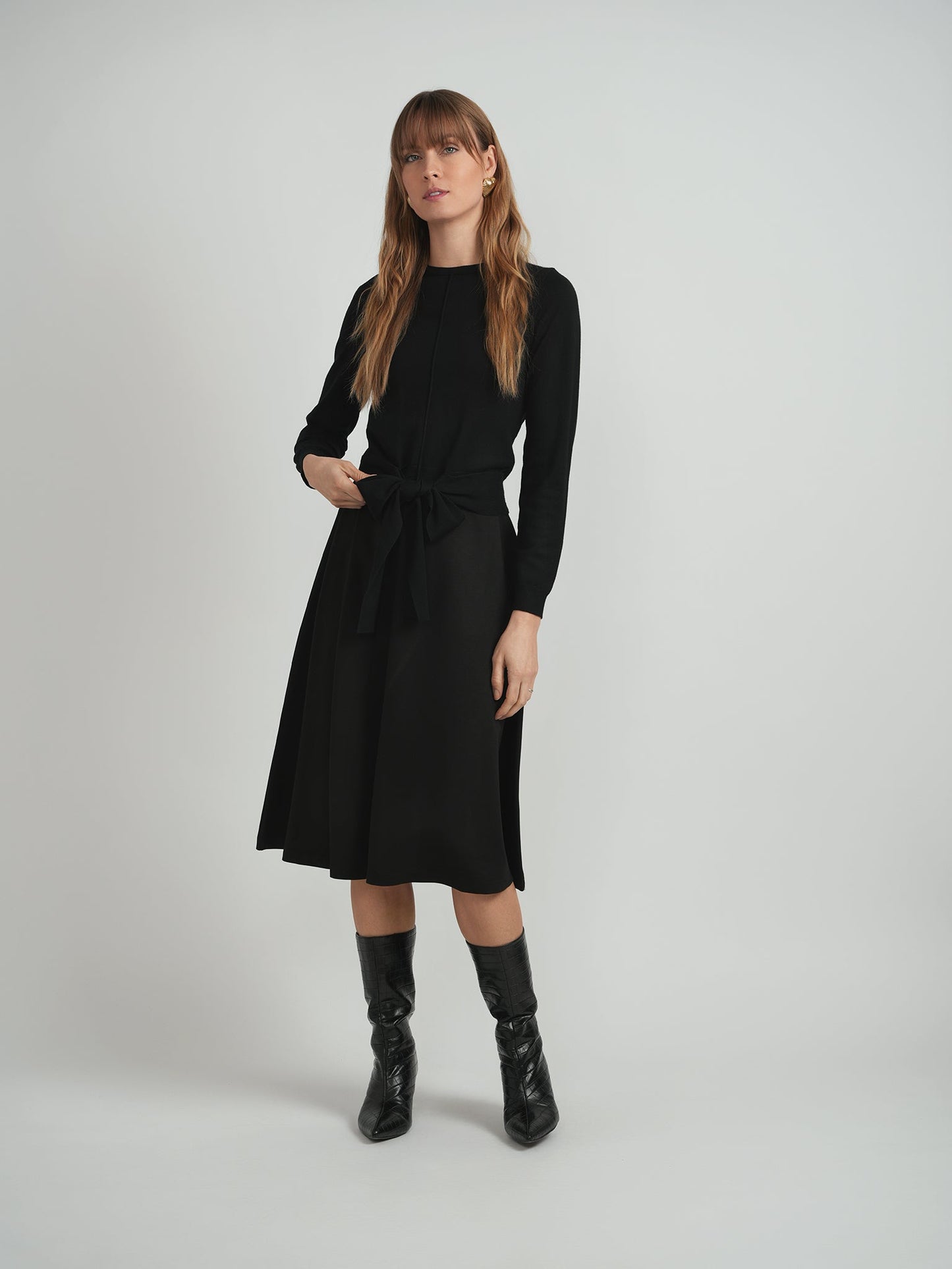 Crew Neck Tie Sweater