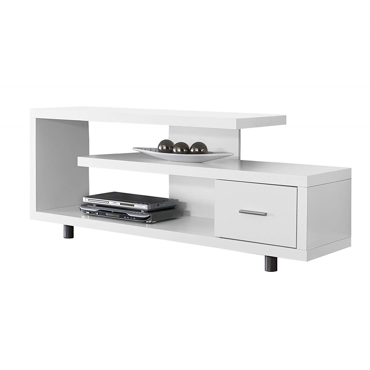 Mueble para TV moderno blanco - Se adapta a televisores de pantalla plana de hasta 60 pulgadas