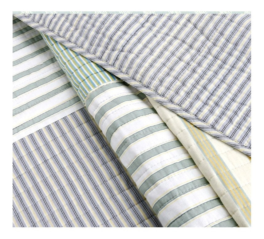 Juego de edredón 100% algodón, suave, reversible, con parches, tamaño matrimonial/queen