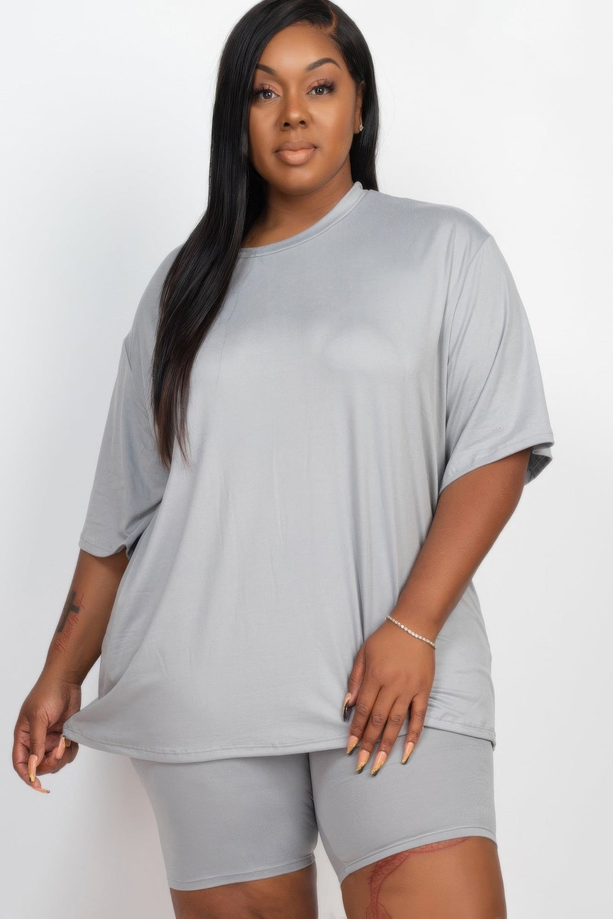 Loose Fit Top & Biker Shorts Set