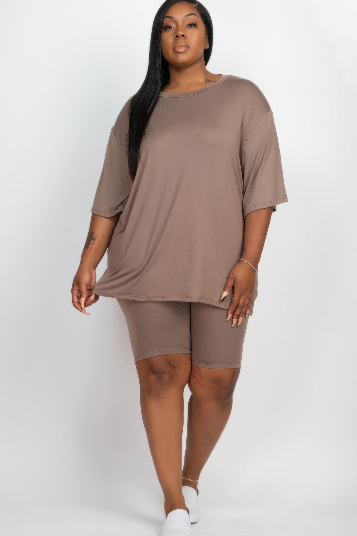 Loose Fit Top & Biker Shorts Set