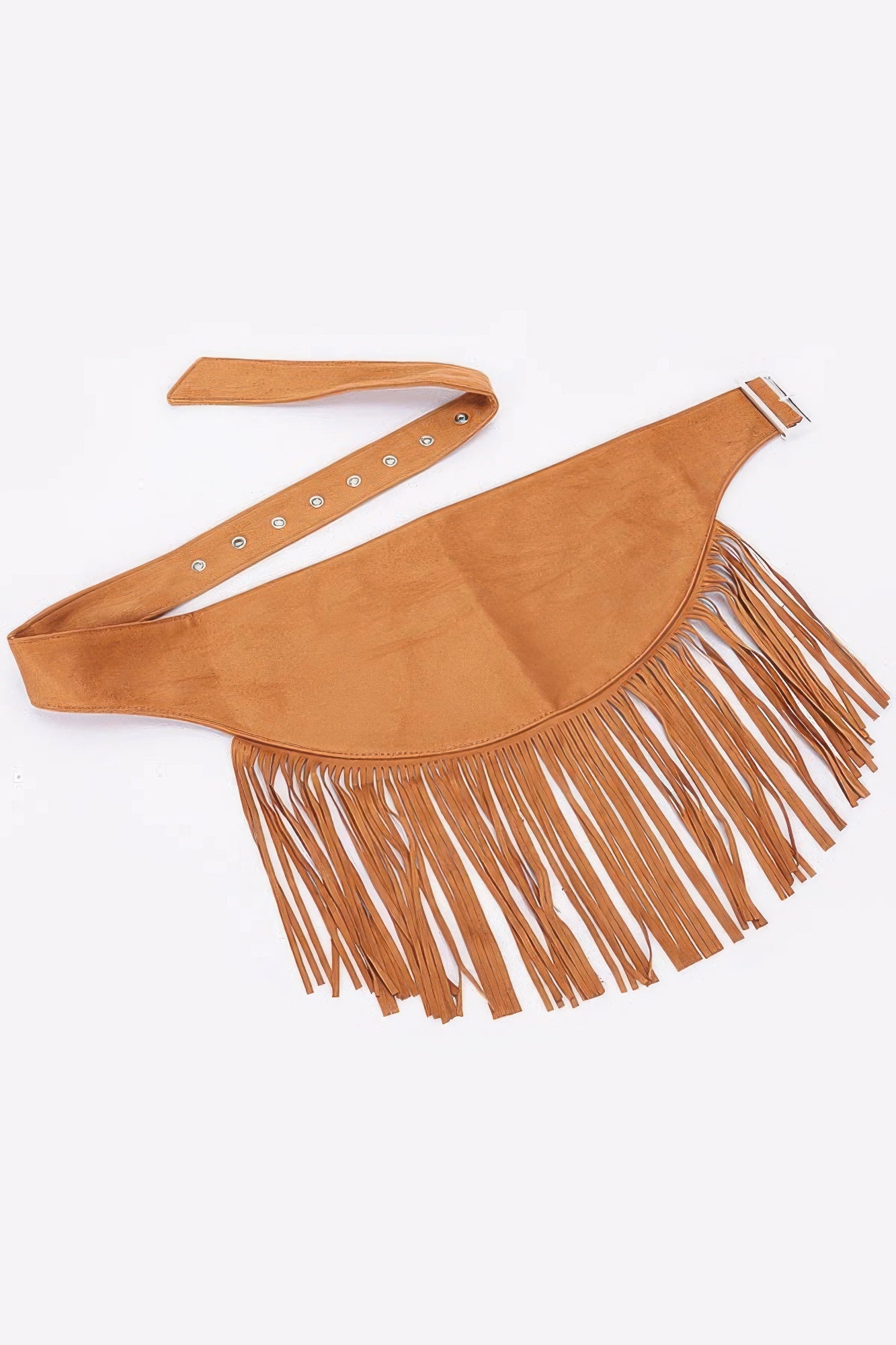Faux Suede Fringe Belt