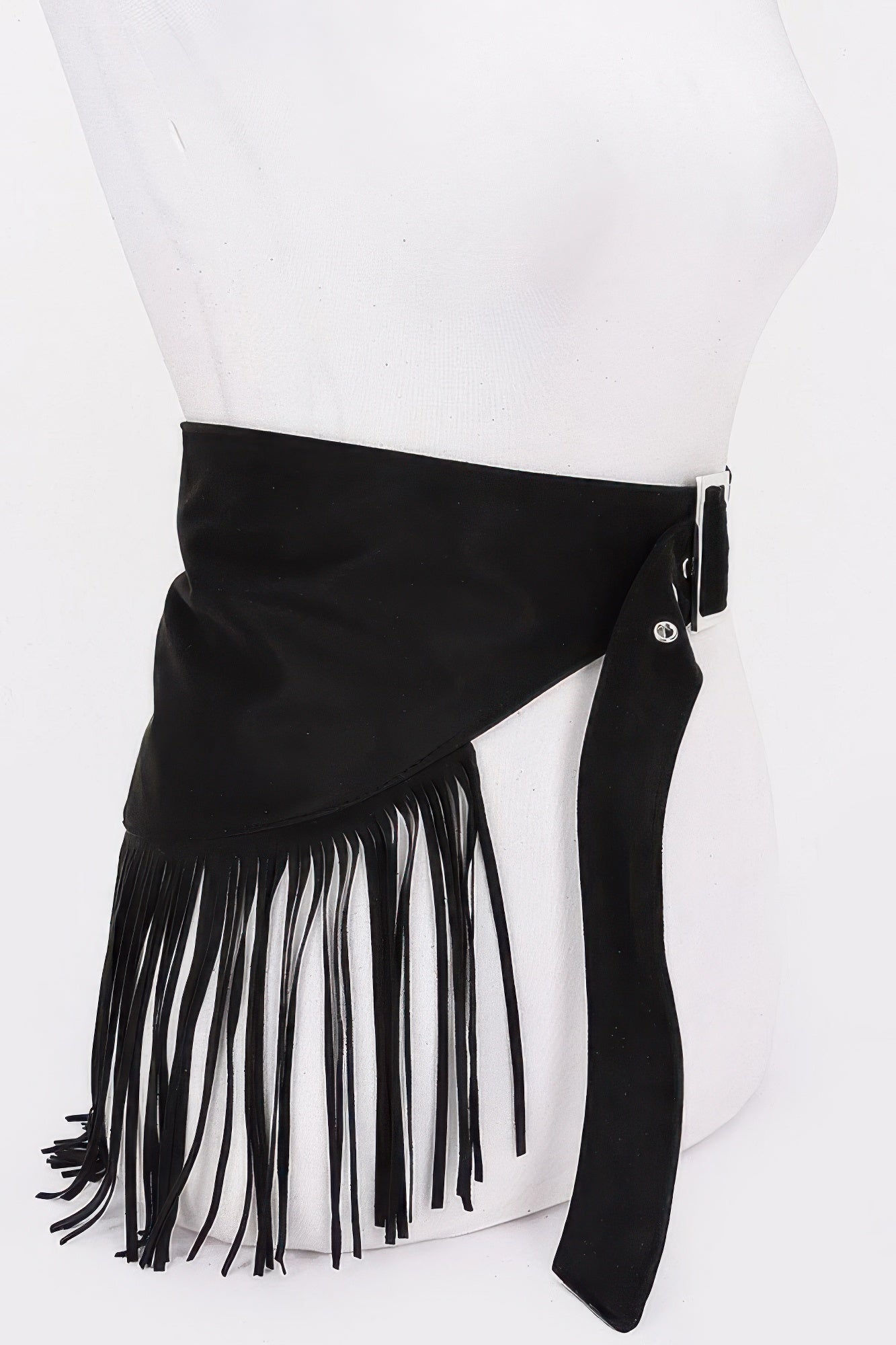 Faux Suede Fringe Belt