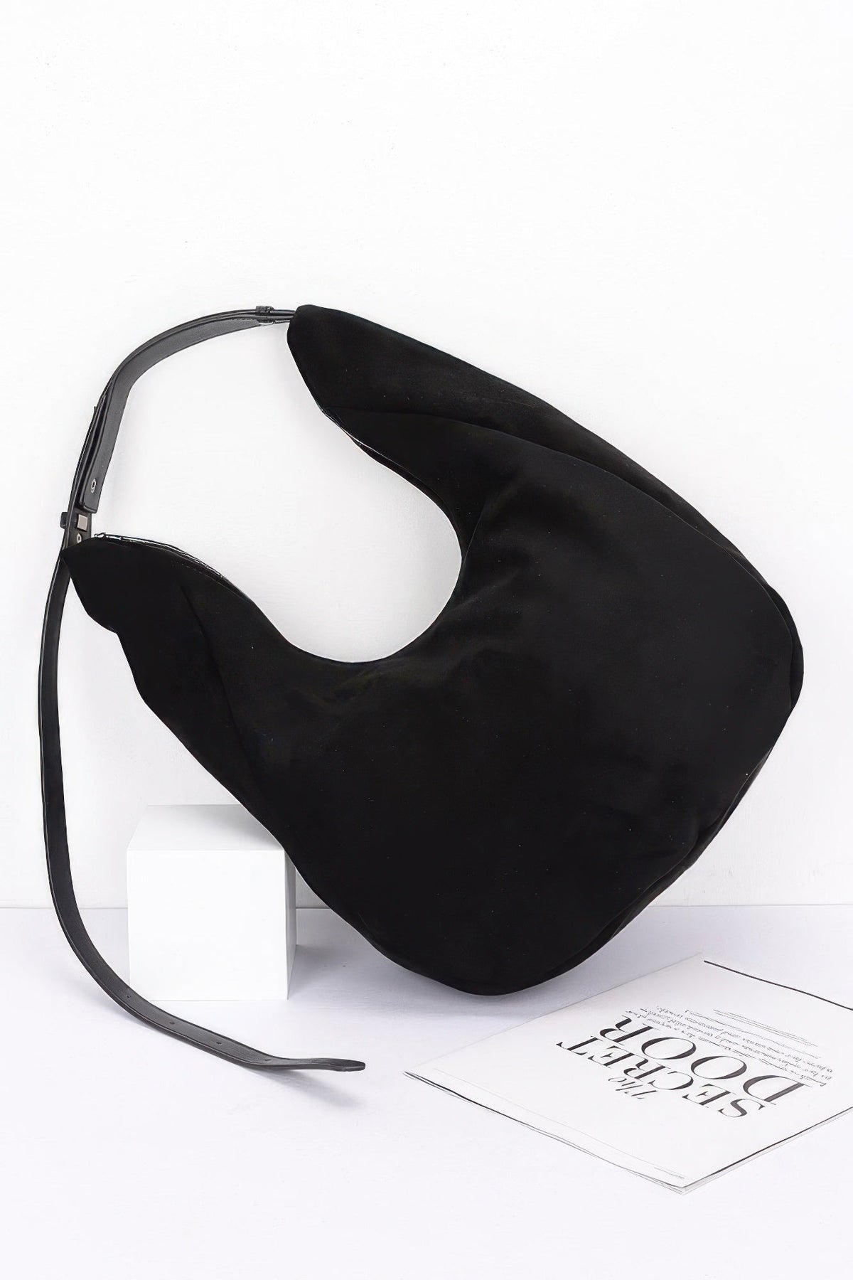 Faux Suede Bindle Bag
