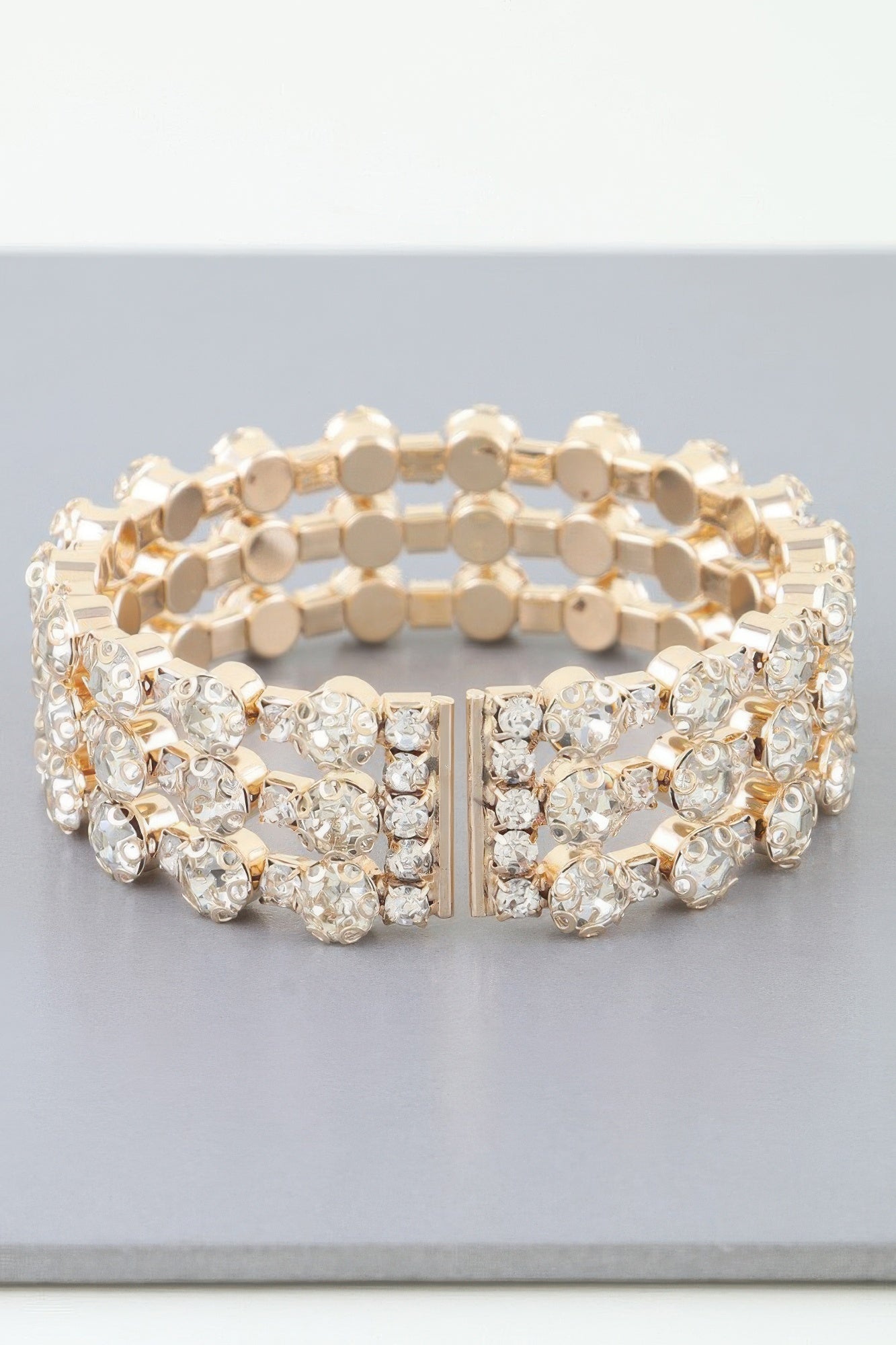 Triple Bejeweled Cuff Bracelet