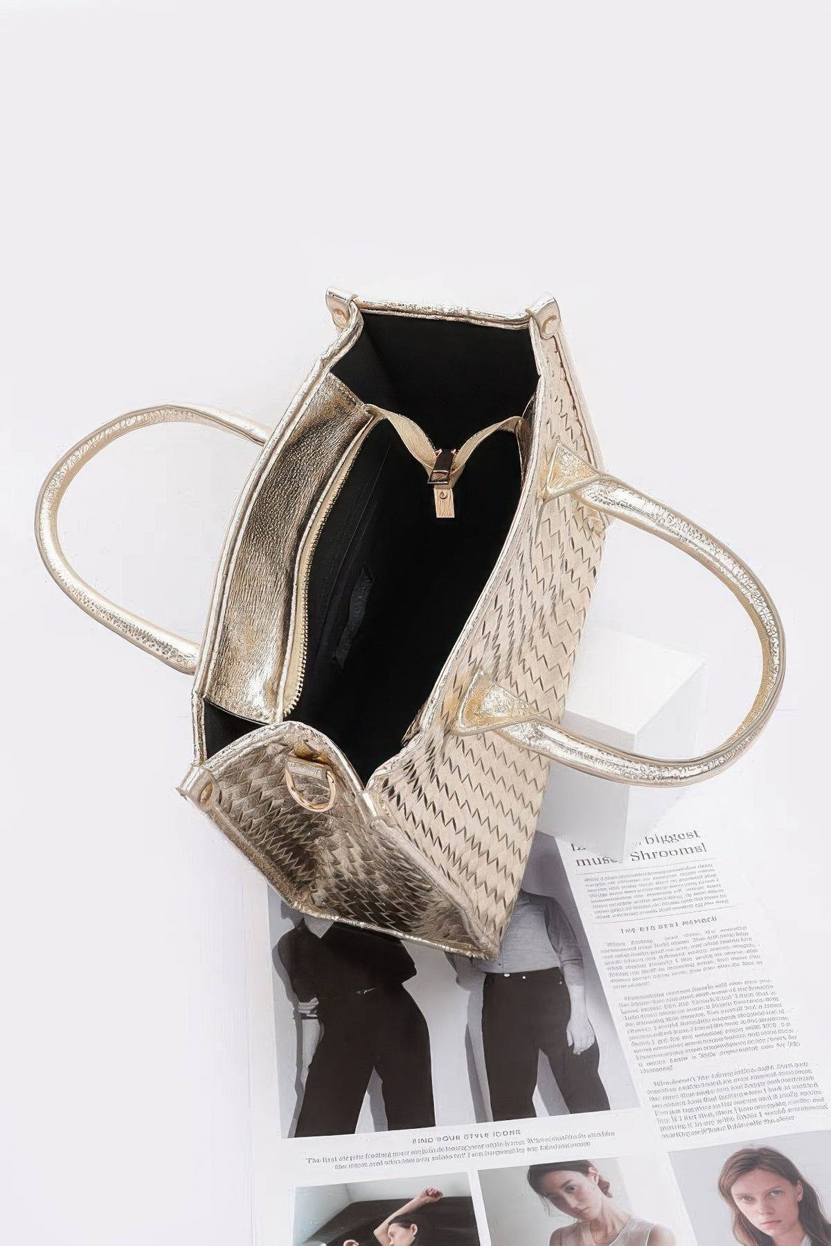 Metallic Braided Tote Bag