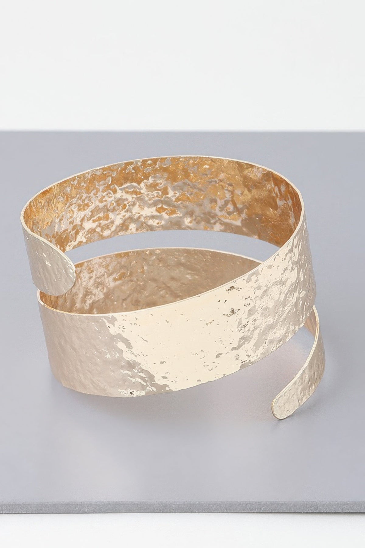 Hammered Wrap Around Cuff Bracelet