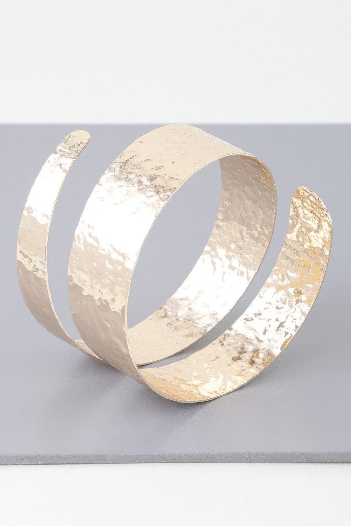 Hammered Wrap Around Cuff Bracelet