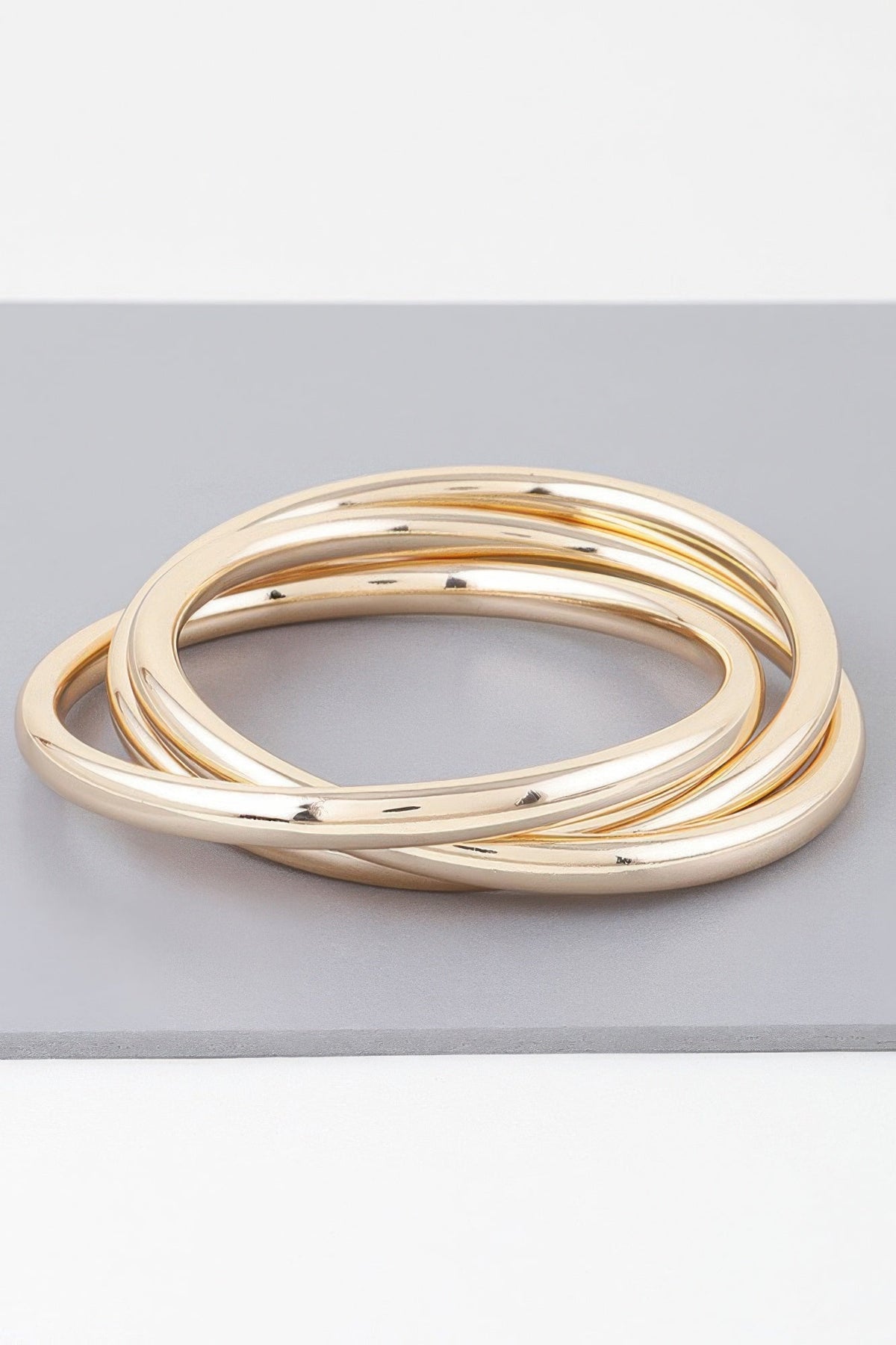Triple Shiny Bangle Bracelet