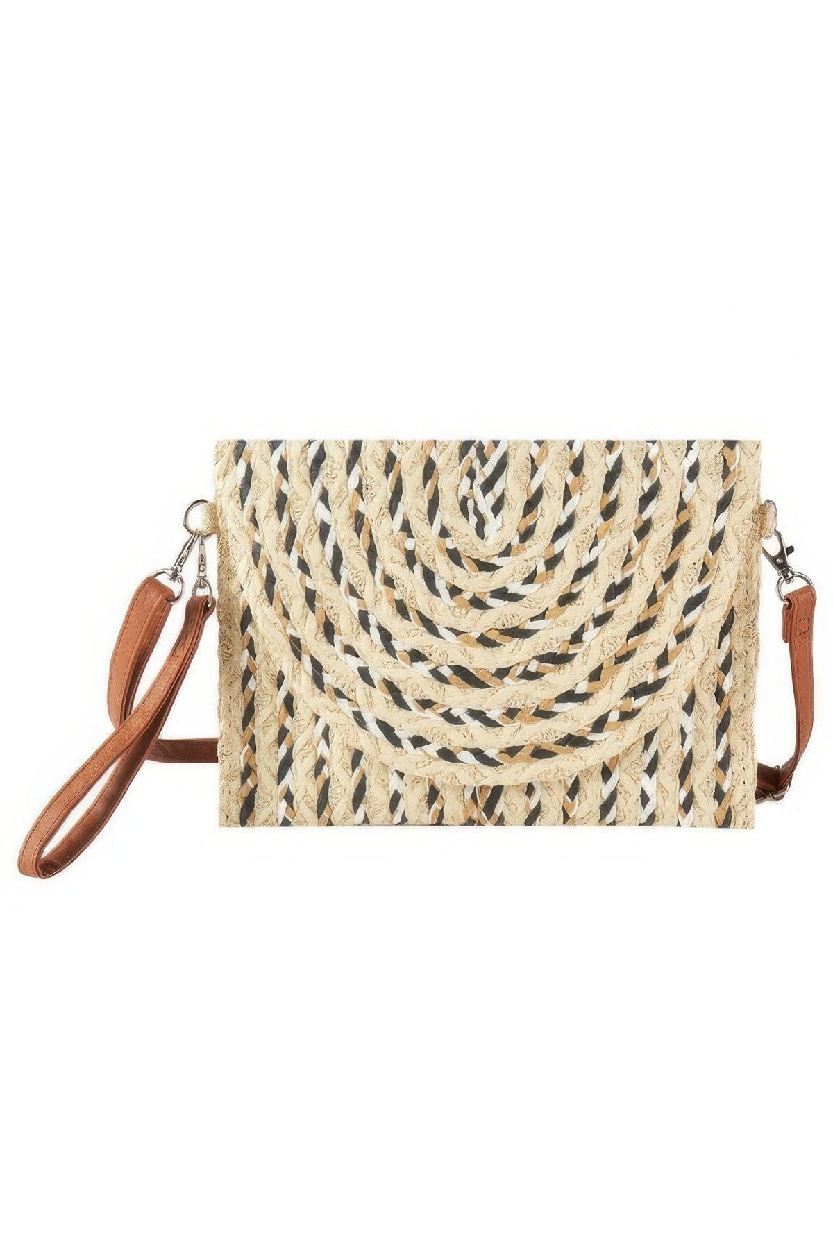 Multi Color Straw Clutch & Crossbody Bag