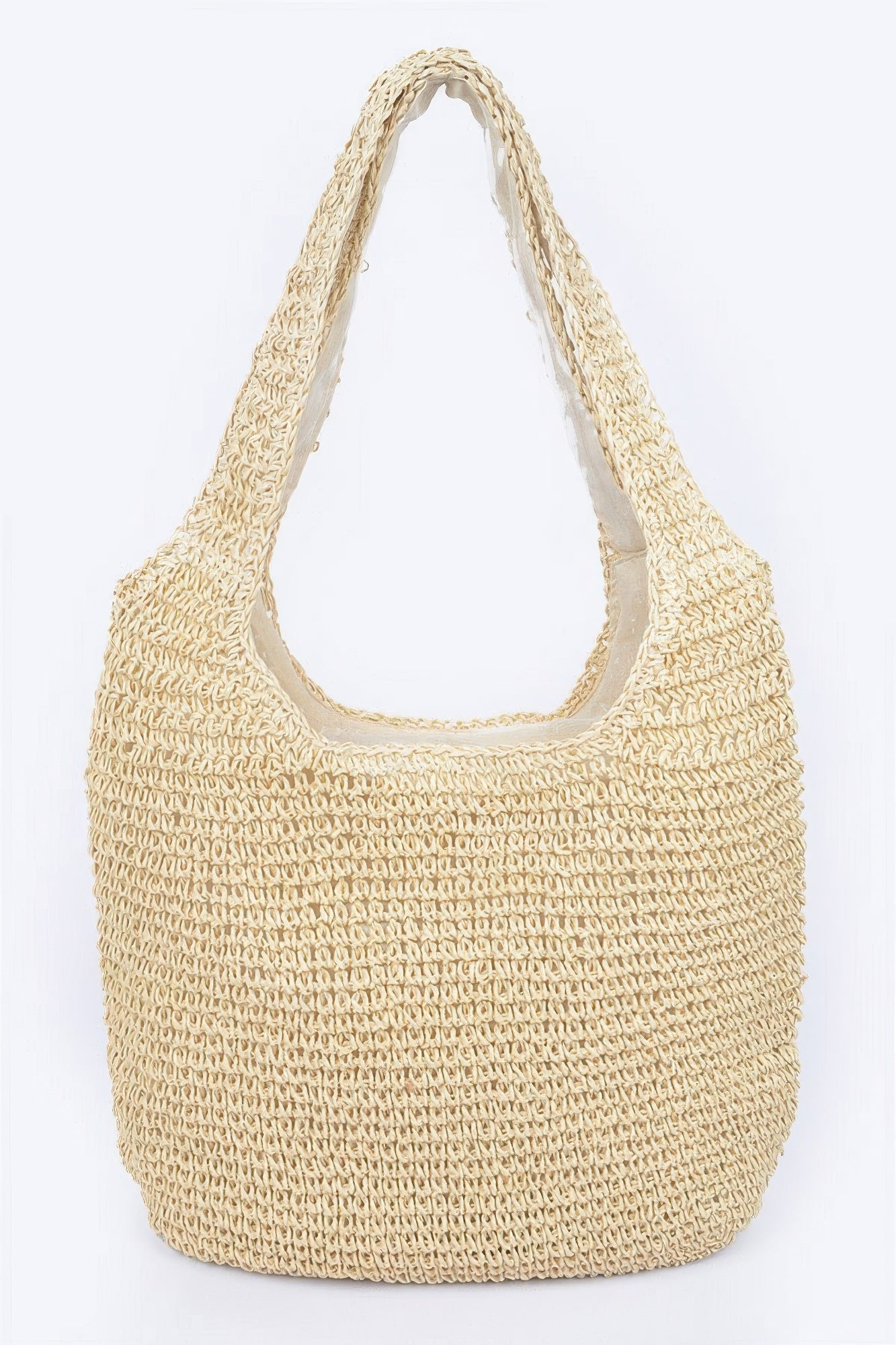 Faux Straw Hobo Bag