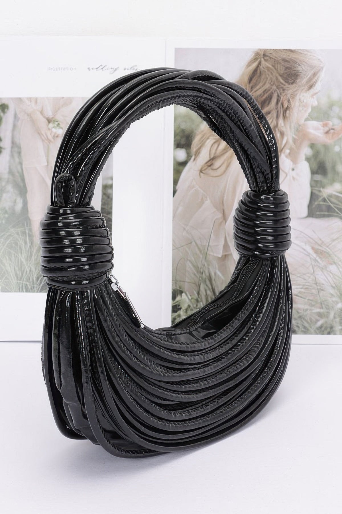 Faux Leather Rope Hobo Bag