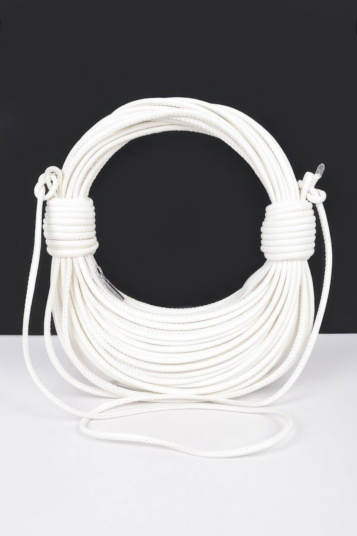 Faux Leather Rope Hobo Bag