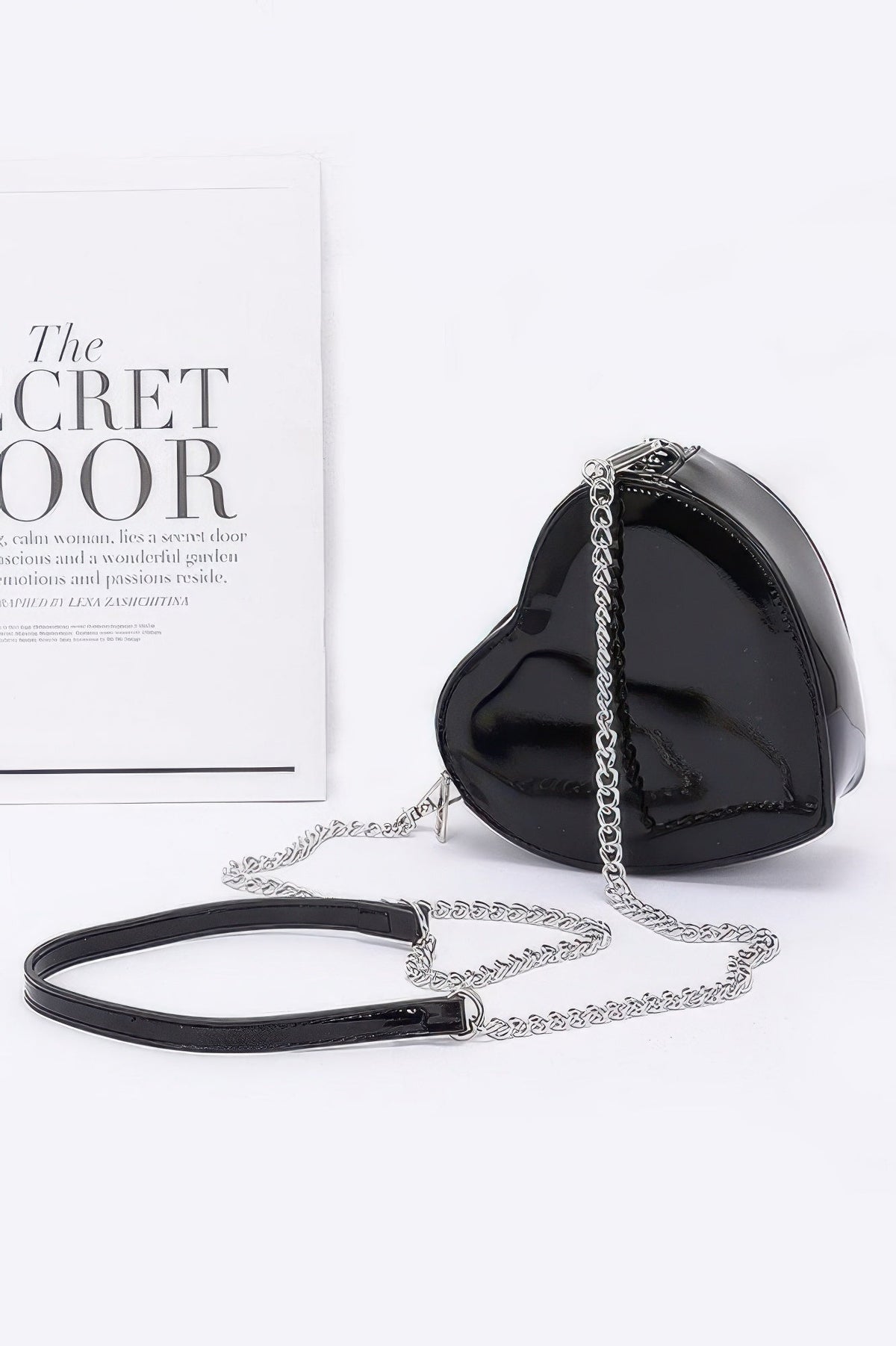 Enamel Heart Shape Crossbody Bag