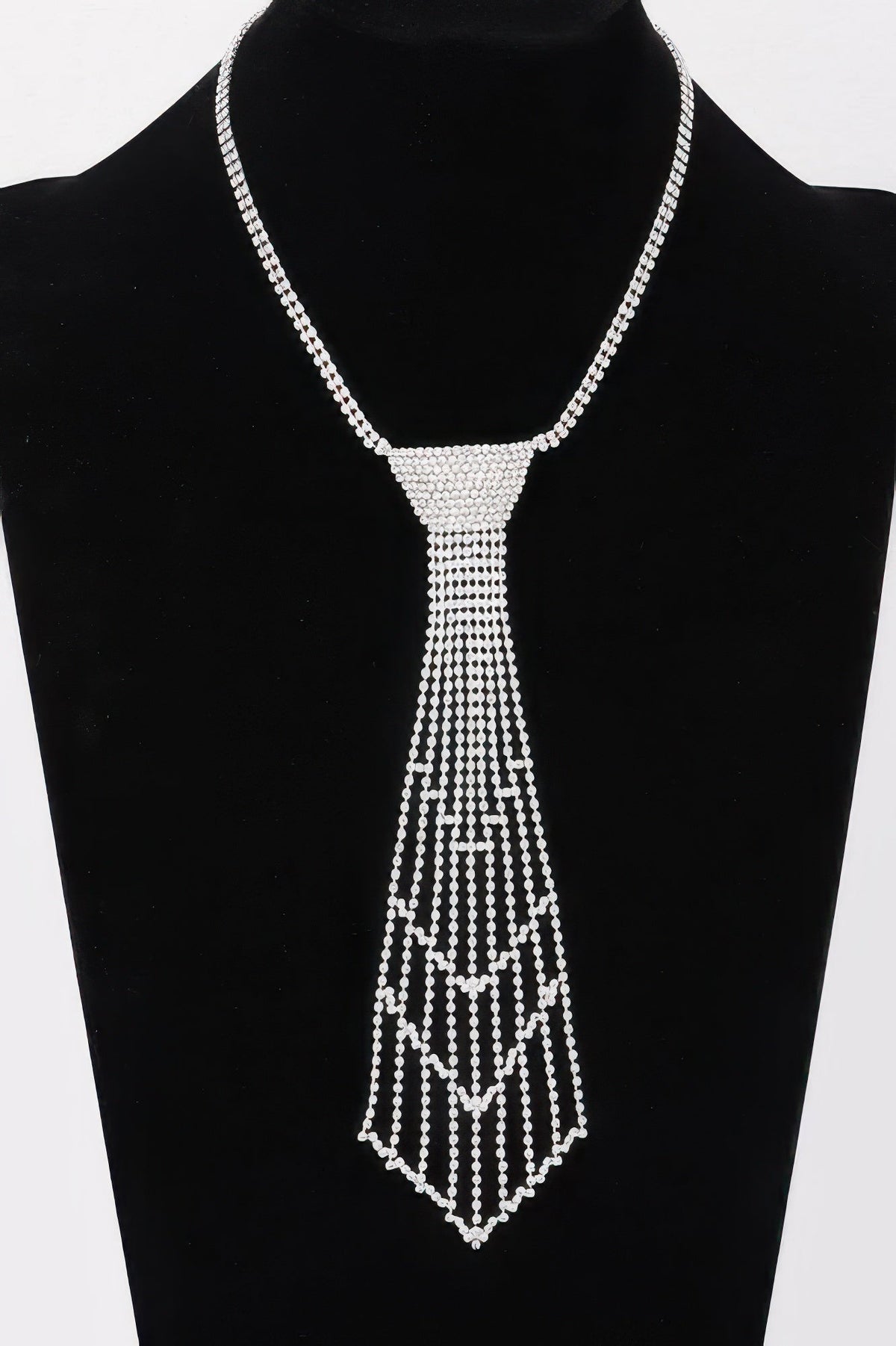 Rhinestone Necktie Necklace