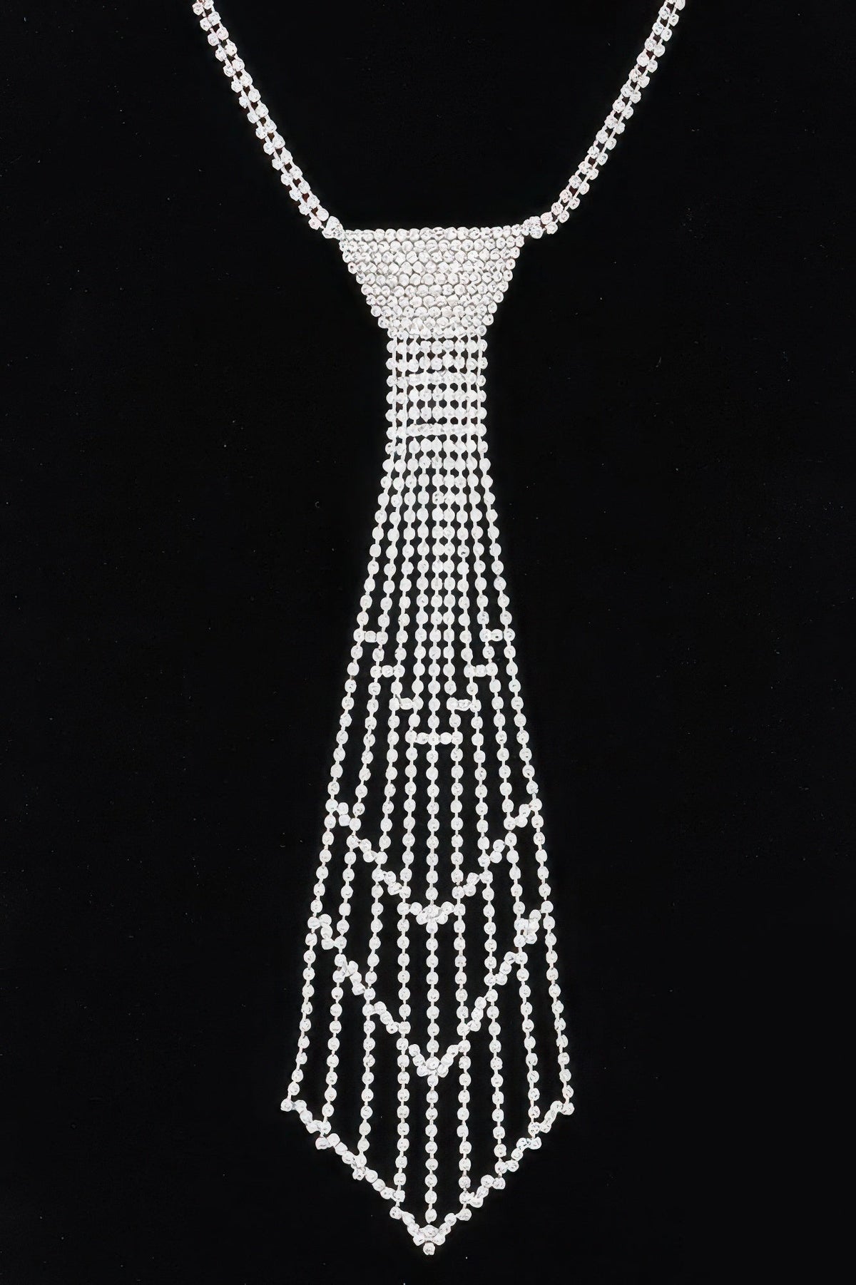 Rhinestone Necktie Necklace