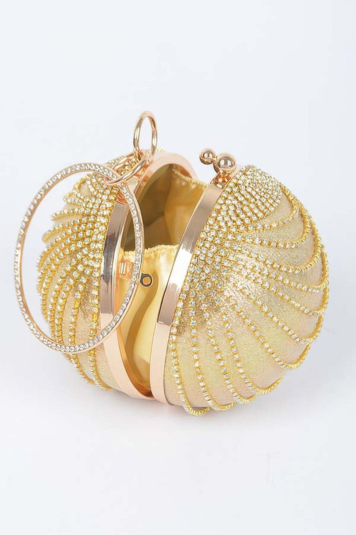 Rhinestone Round Party Clutch