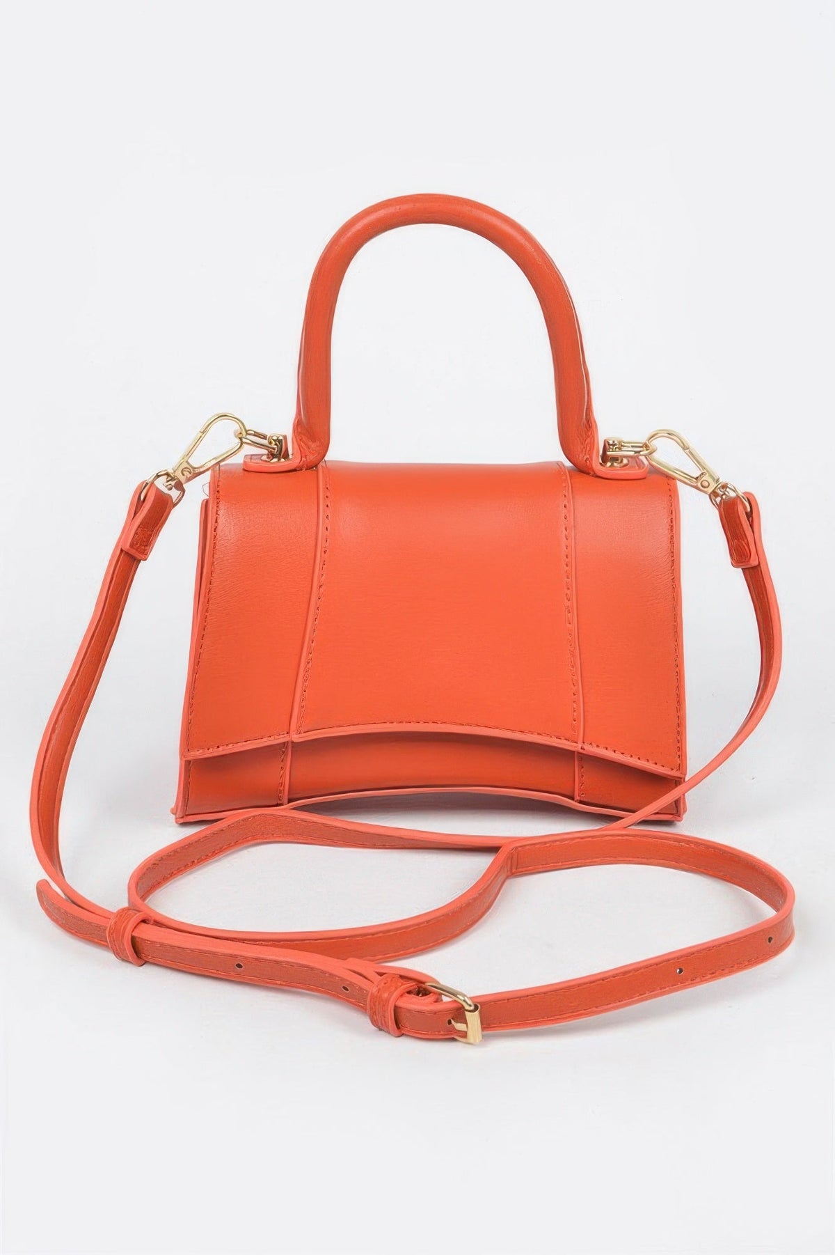 Faux Leather Top Handle Bag