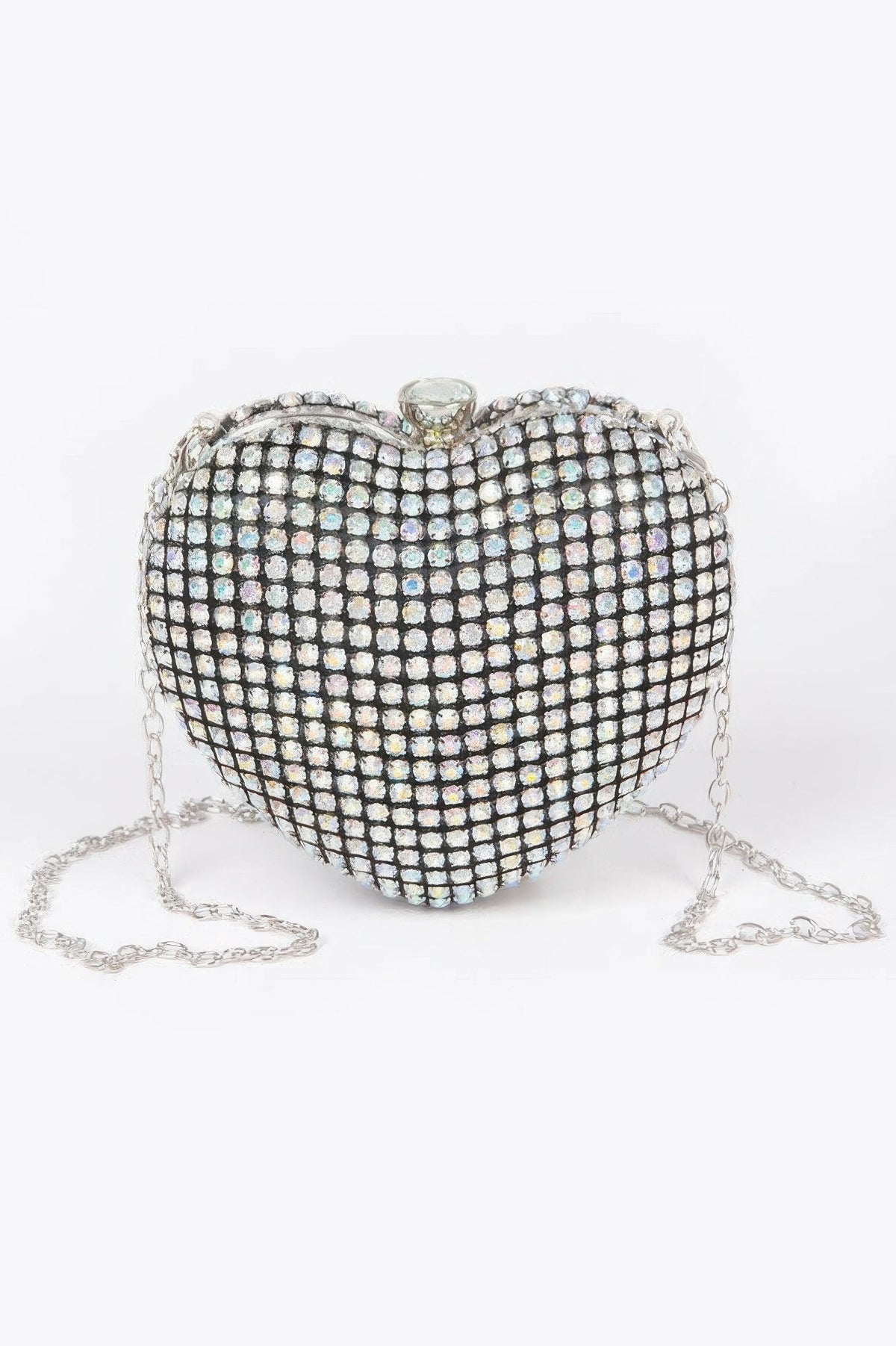 Rhinestone Heart Sahpe Party Clutch