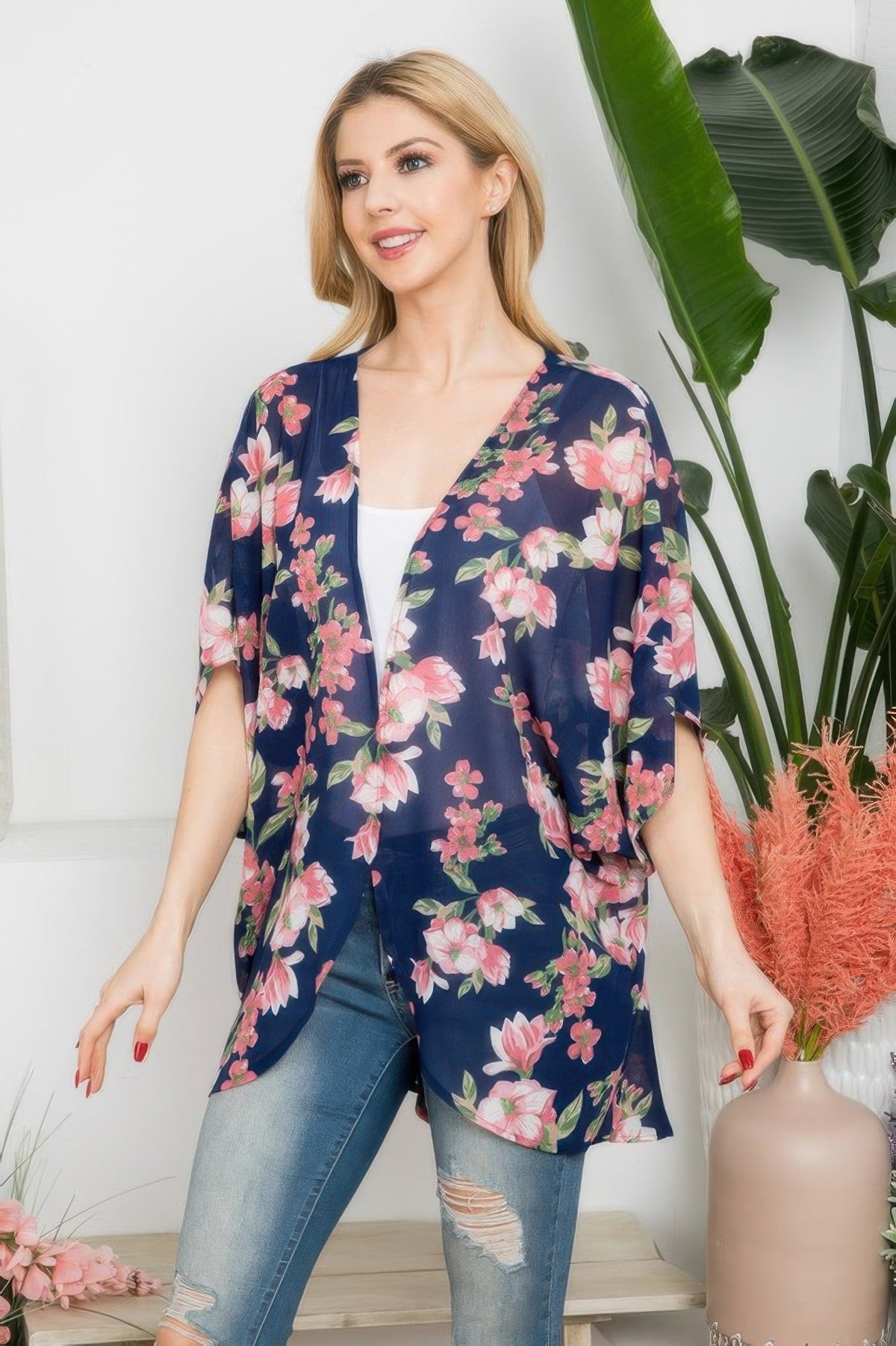 Flower Print Kimono