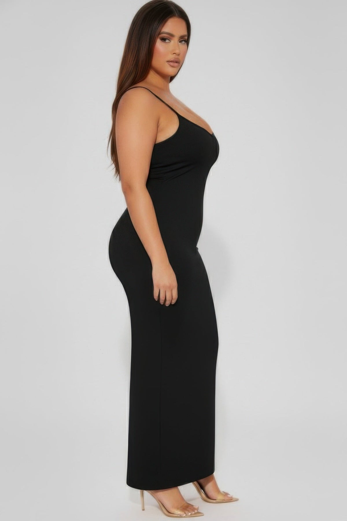 Plus Ribbed Mermaaid Hem Cami Dress