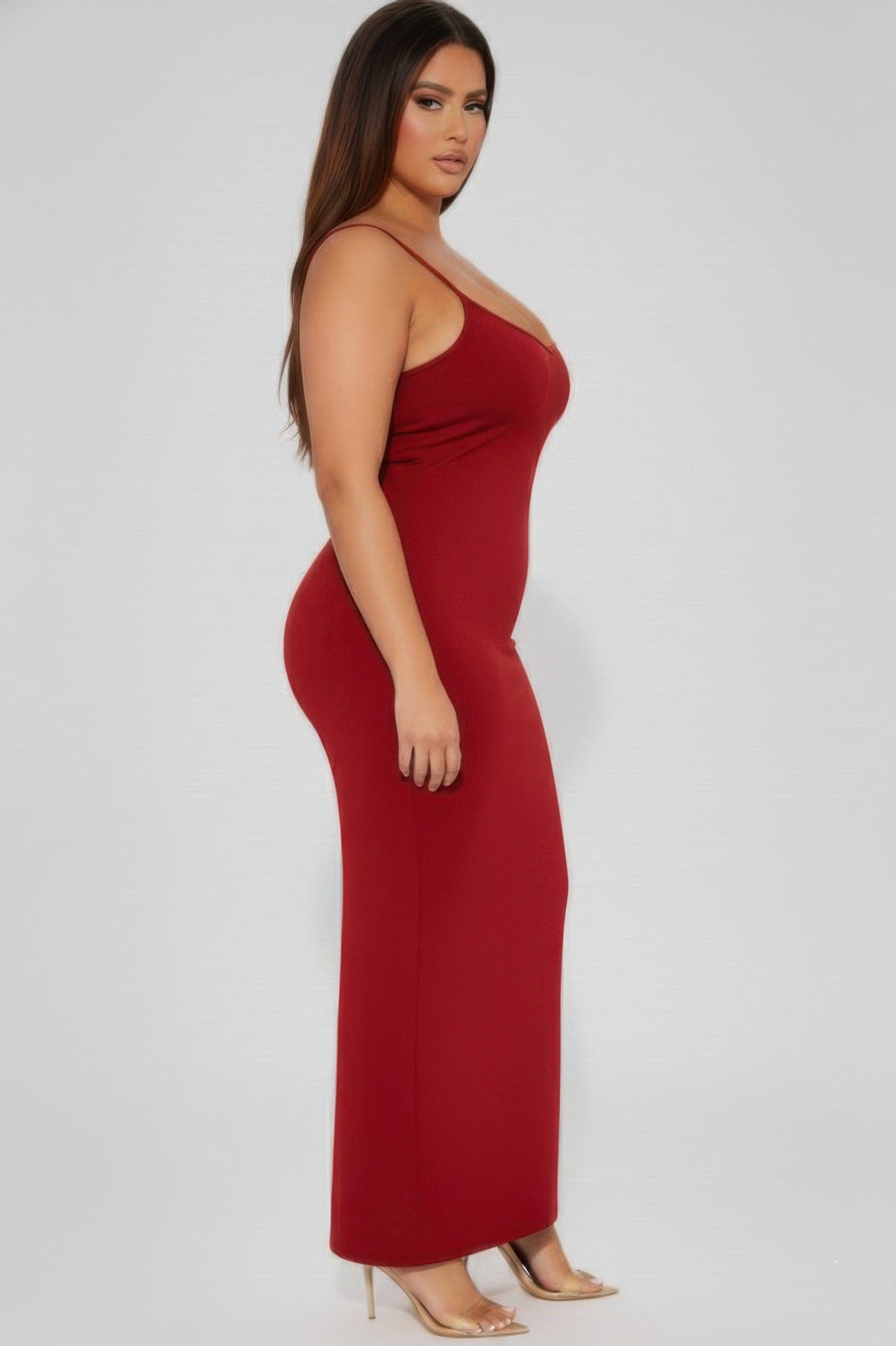 Plus Ribbed Mermaaid Hem Cami Dress