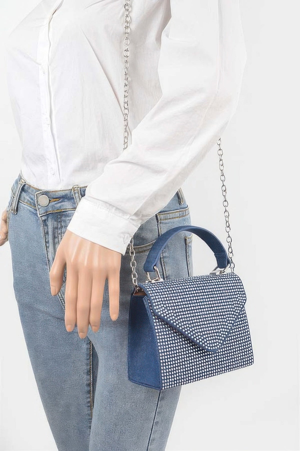 Hot Fix Stone Top Handle Bag