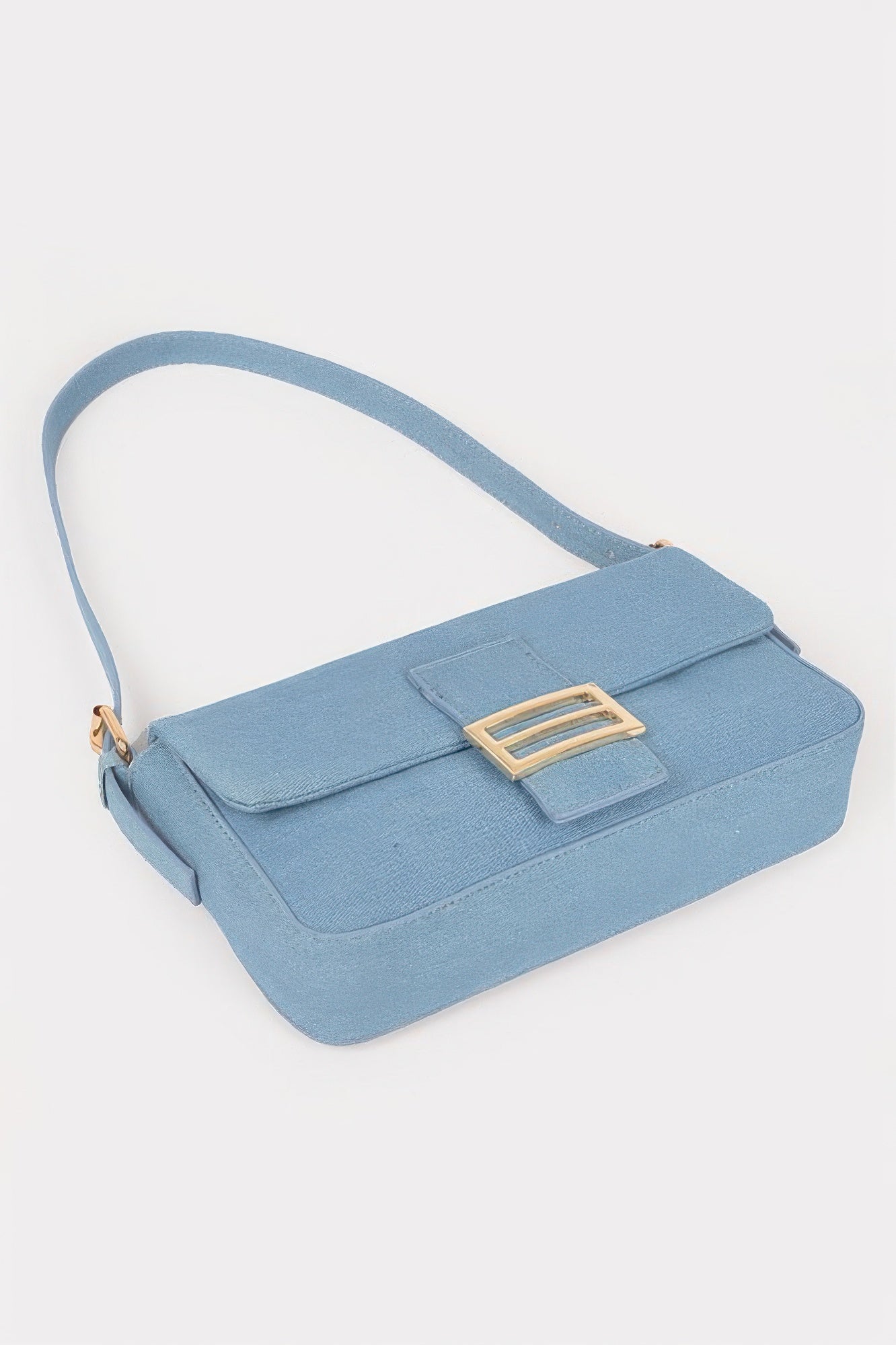 Denim Metal Buckle Shoulder Bag