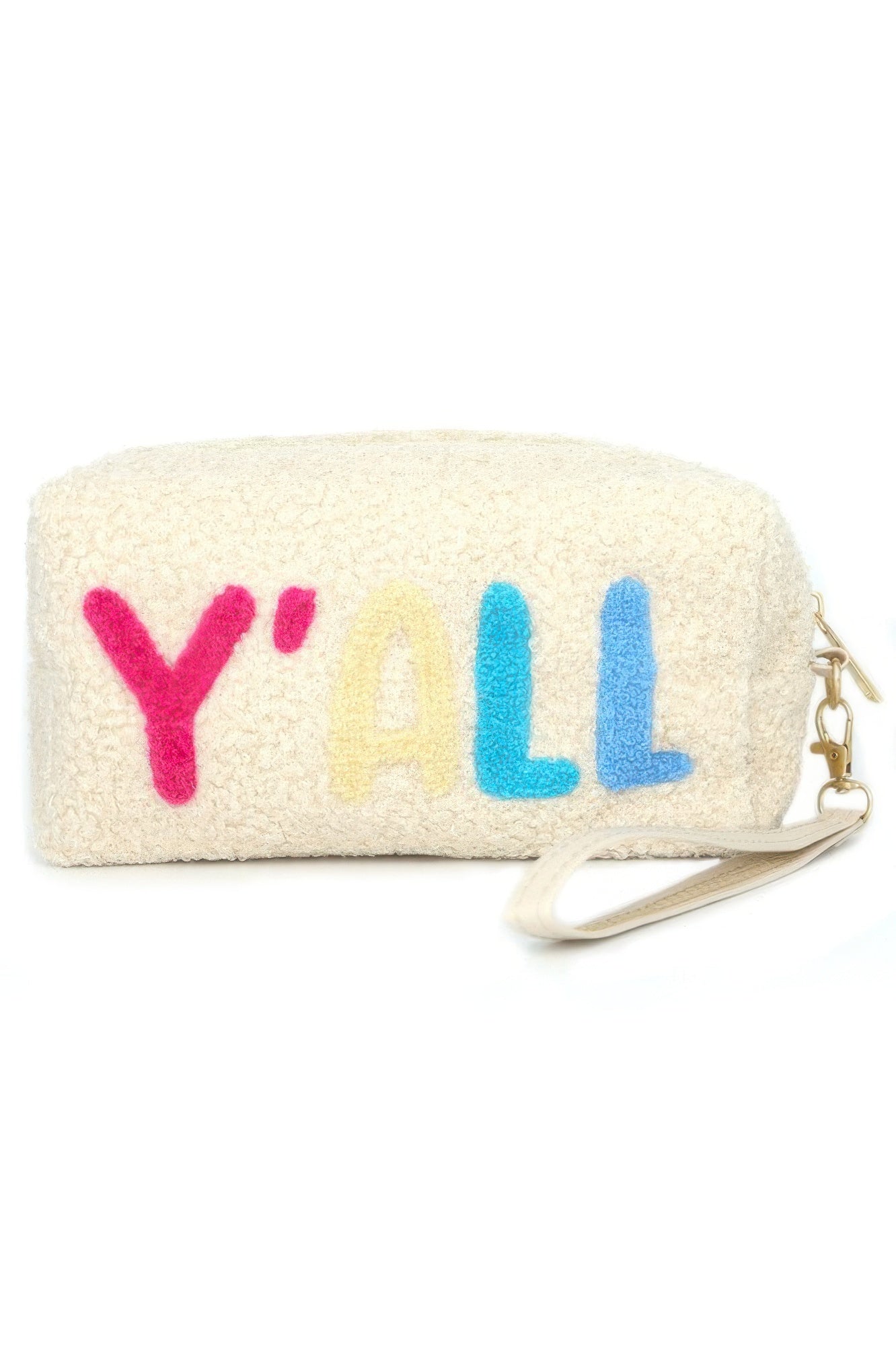 Faux Fur Y'all Pouch W/wristlet