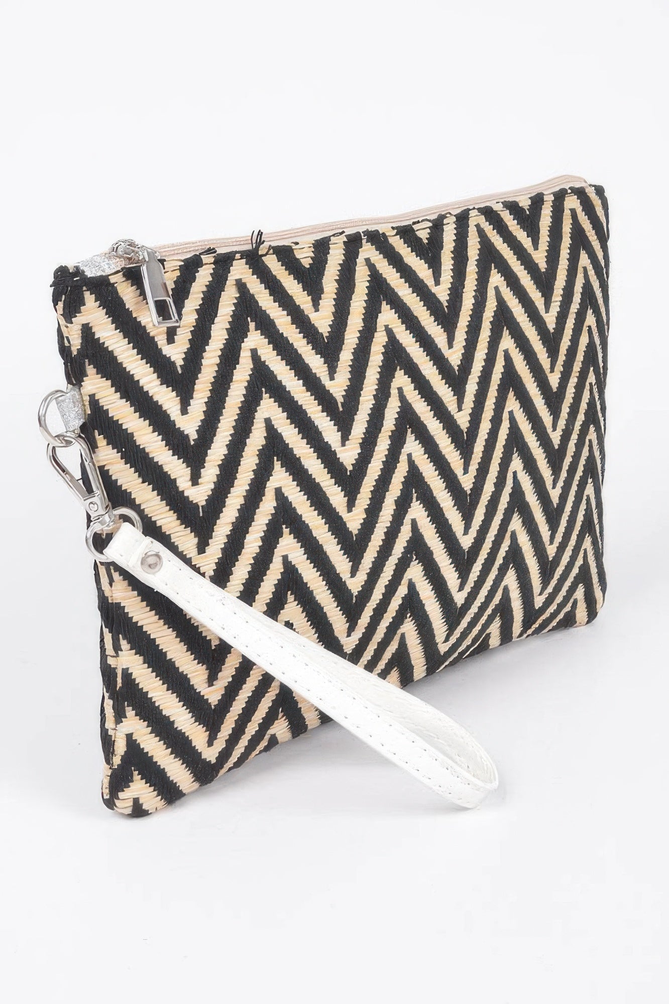 Faux Straw Pouch Bag