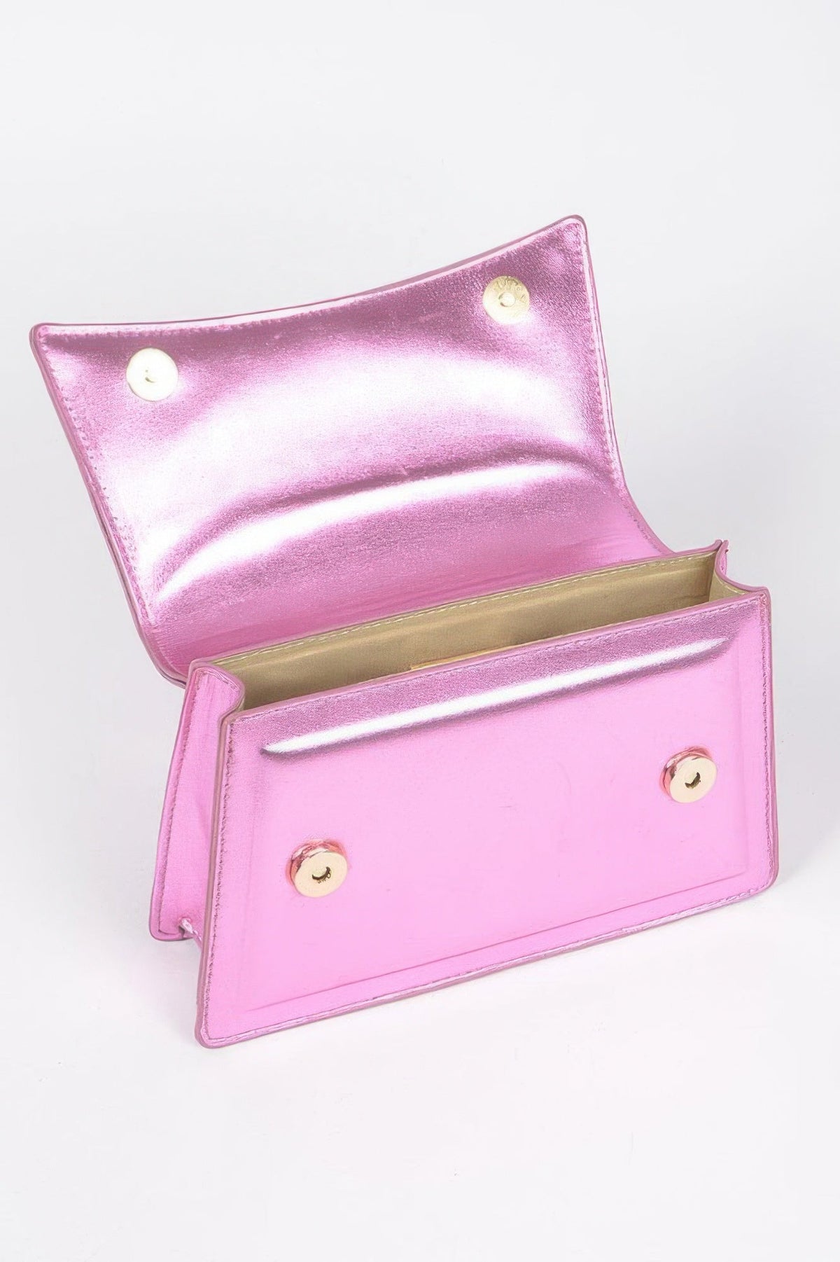 Metallic Top Handle Crossbody Bag