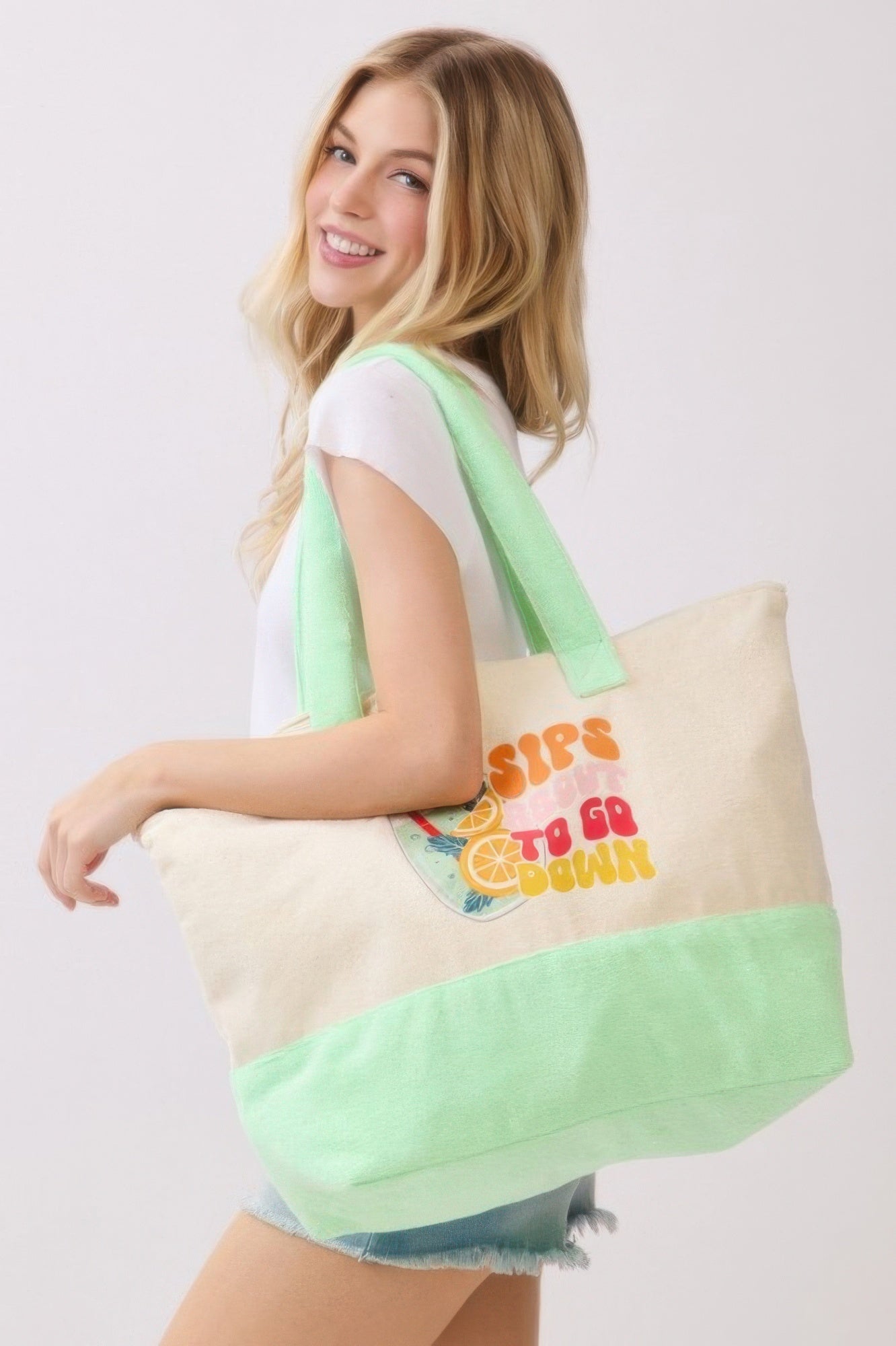 Sips About To Go Down Terry Tote