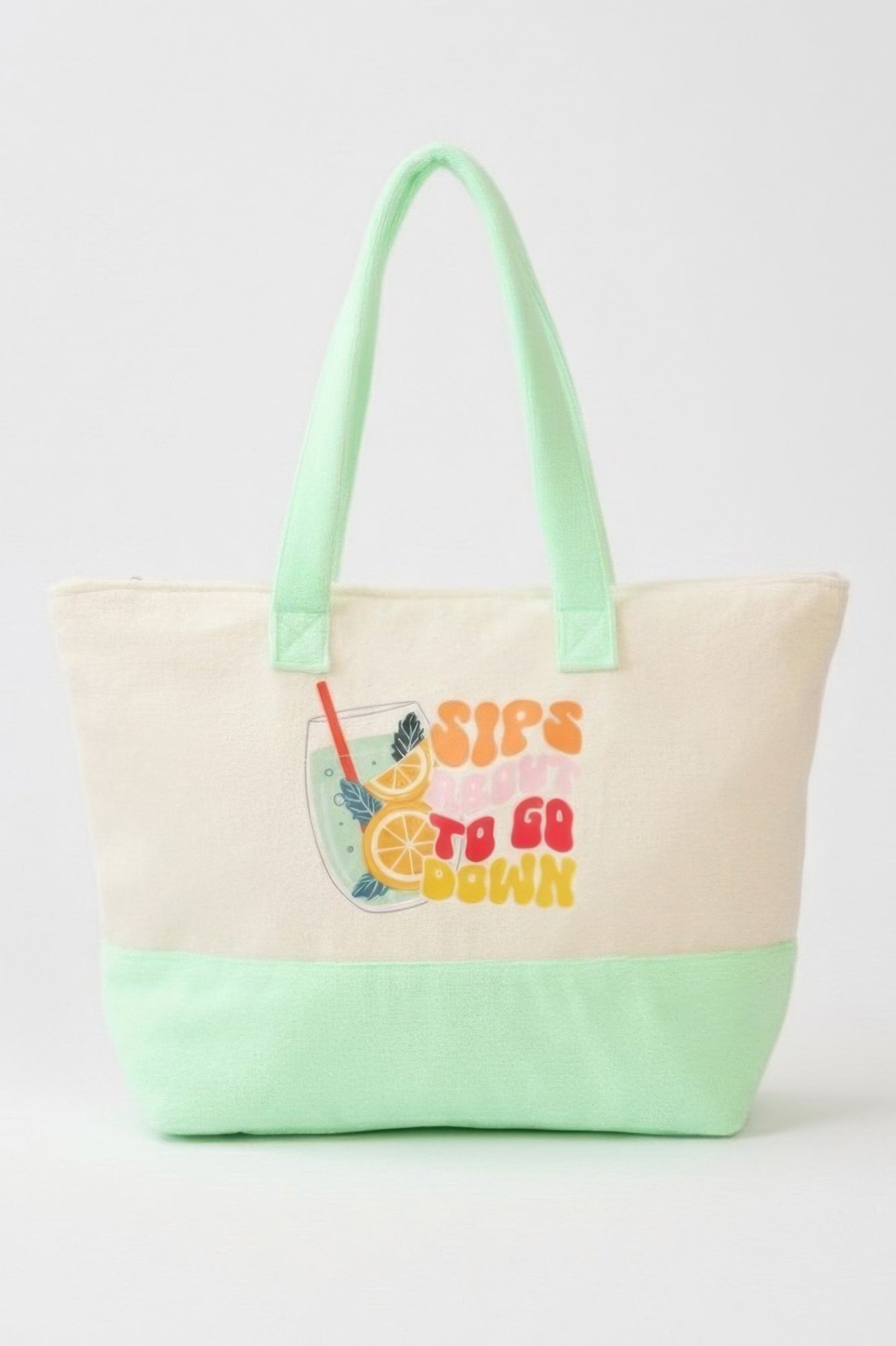 Sips About To Go Down Terry Tote