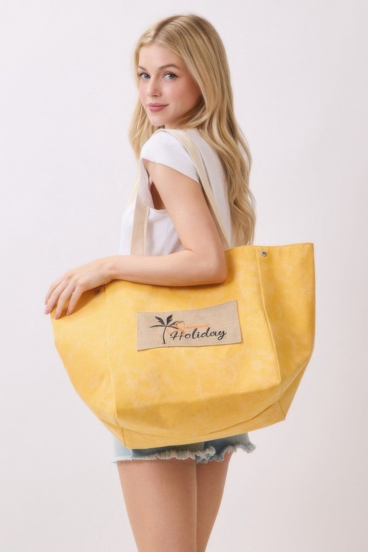 2 In 1 Shoulder & Bucket Style Vintage Canvas Tote