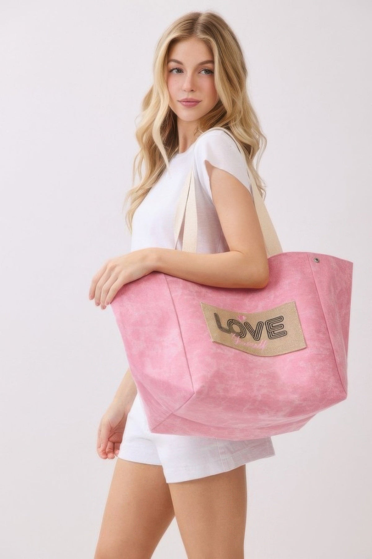 2 In 1 Shoulder & Bucket Style Vintage Canvas Tote