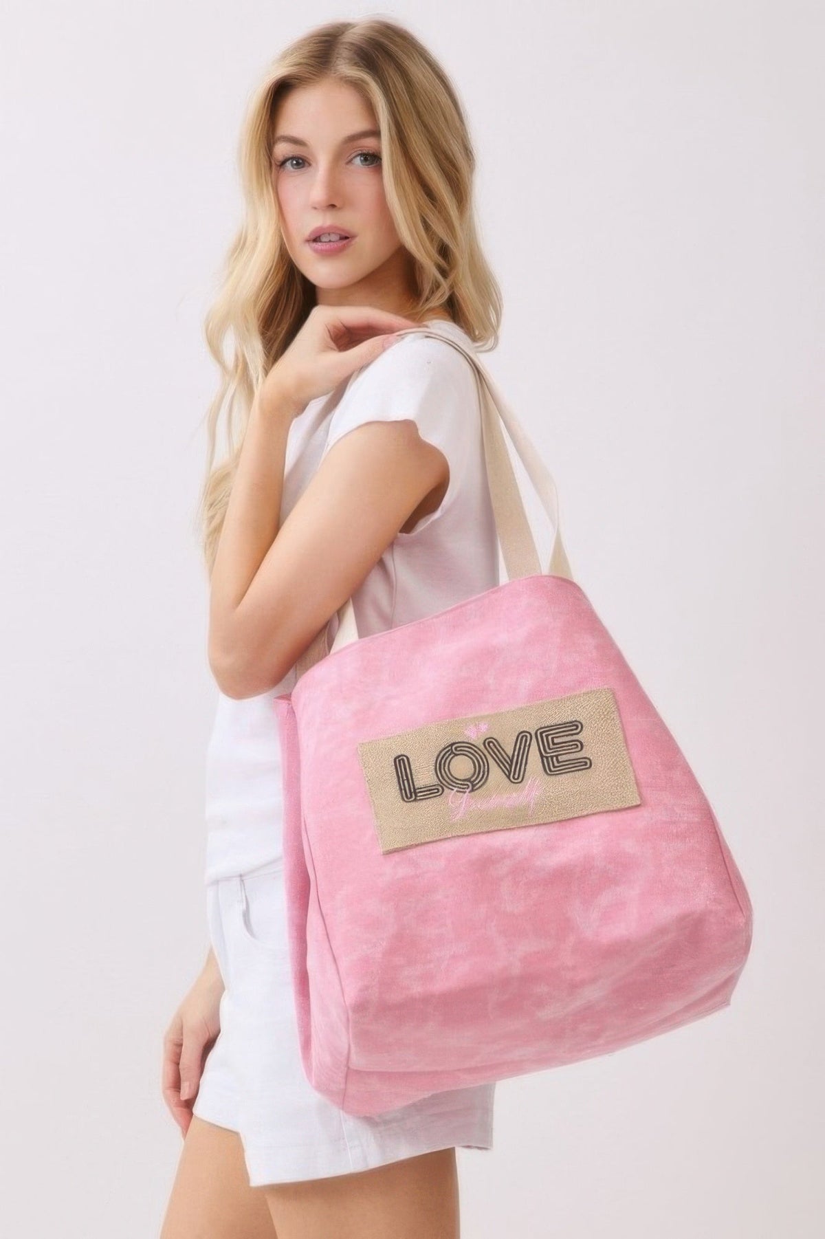 2 In 1 Shoulder & Bucket Style Vintage Canvas Tote