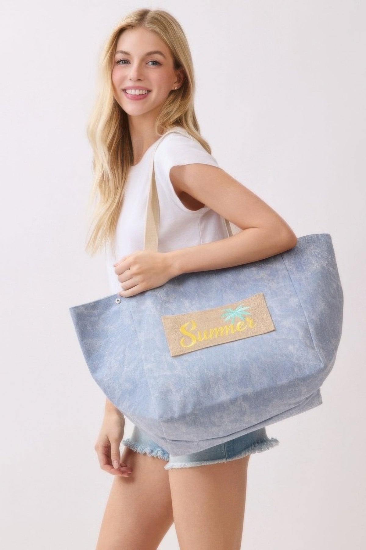 2 In 1 Shoulder & Bucket Style Vintage Canvas Tote