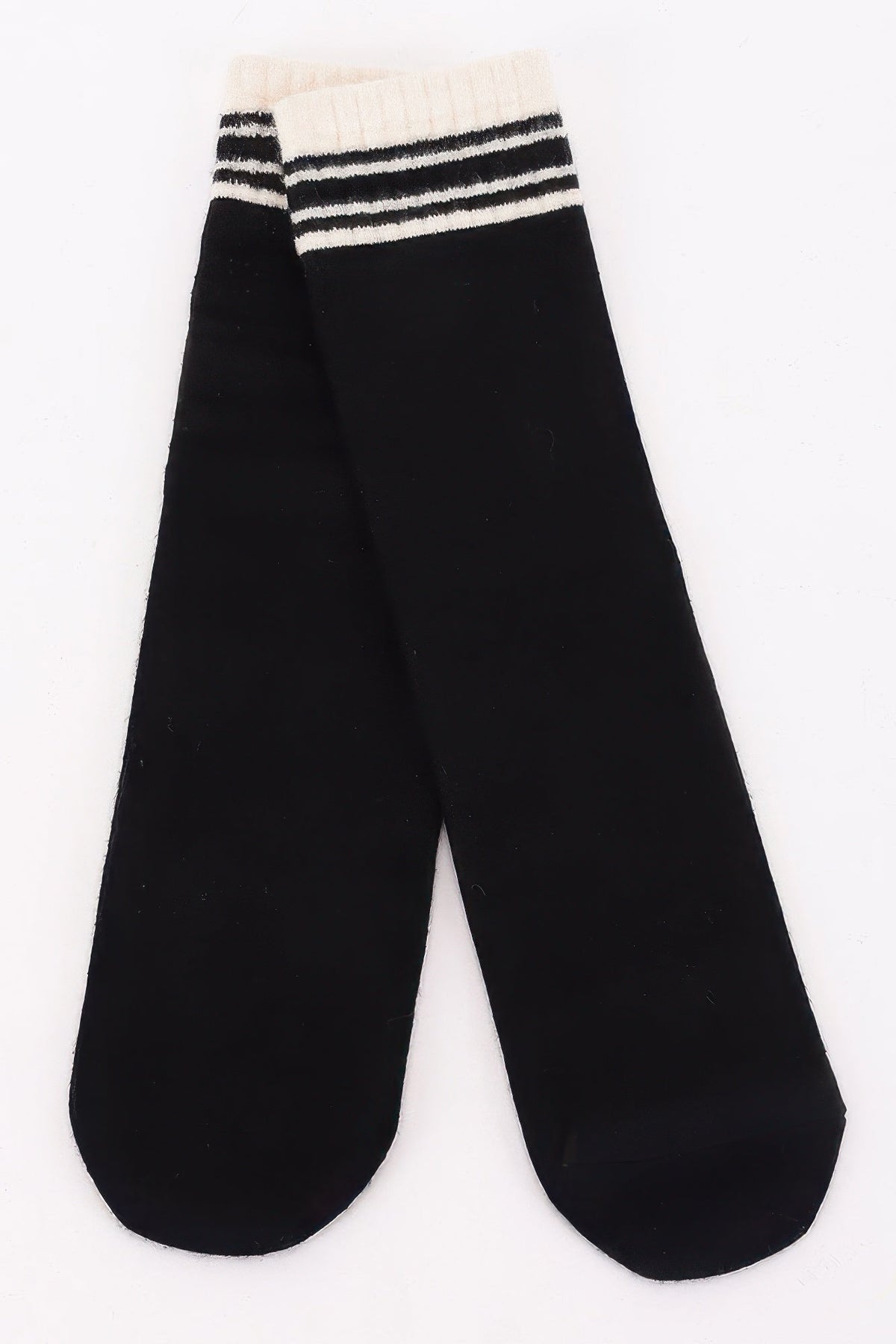 Striped Cuff Cotton Stretch Socks